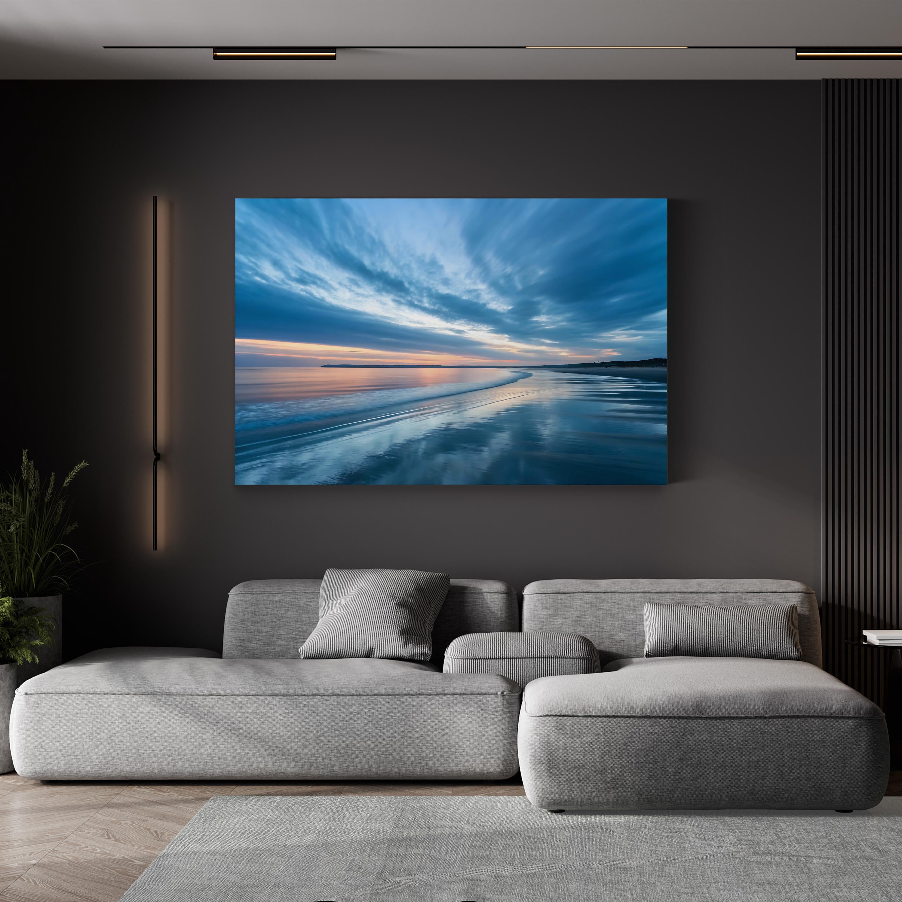 Blue Hour Coastal Reflection – Vintage Photography Wall Art | Nautical Canvas Print