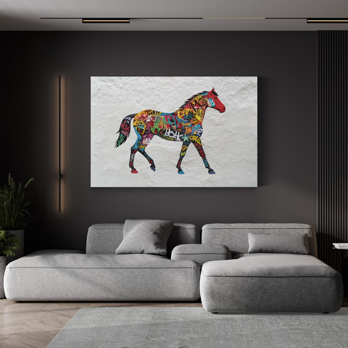 Graffiti Horse canvas print, unframed Gallery Canvas