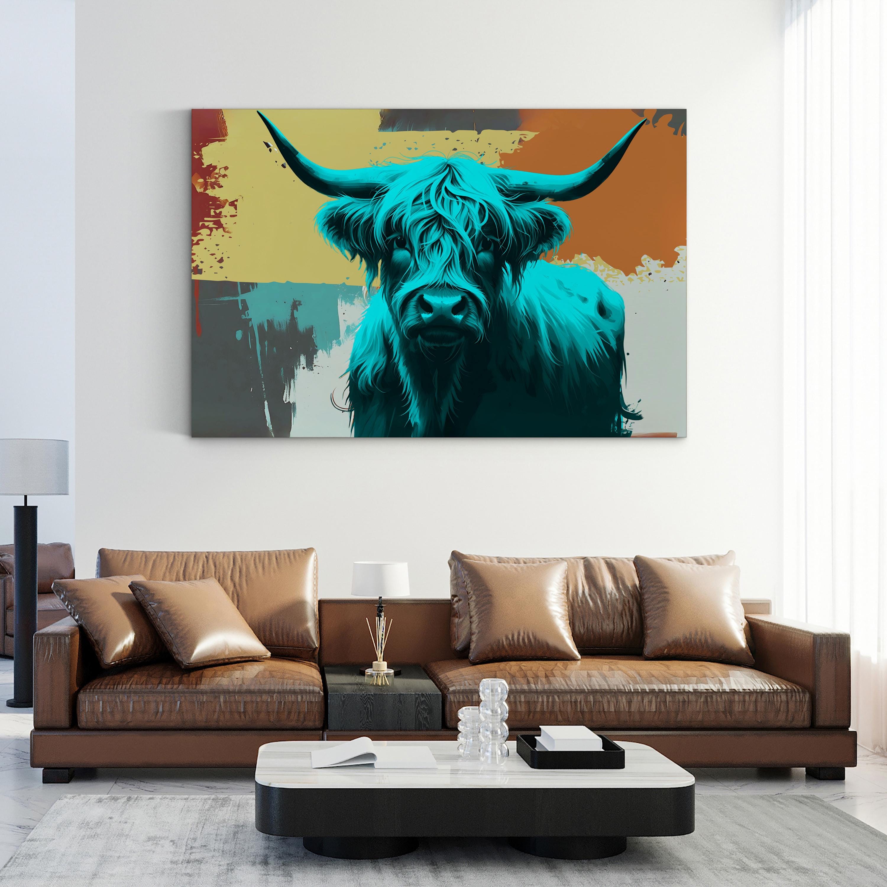 Highland Cow Canvas – Framed Nature Photography Wall Art