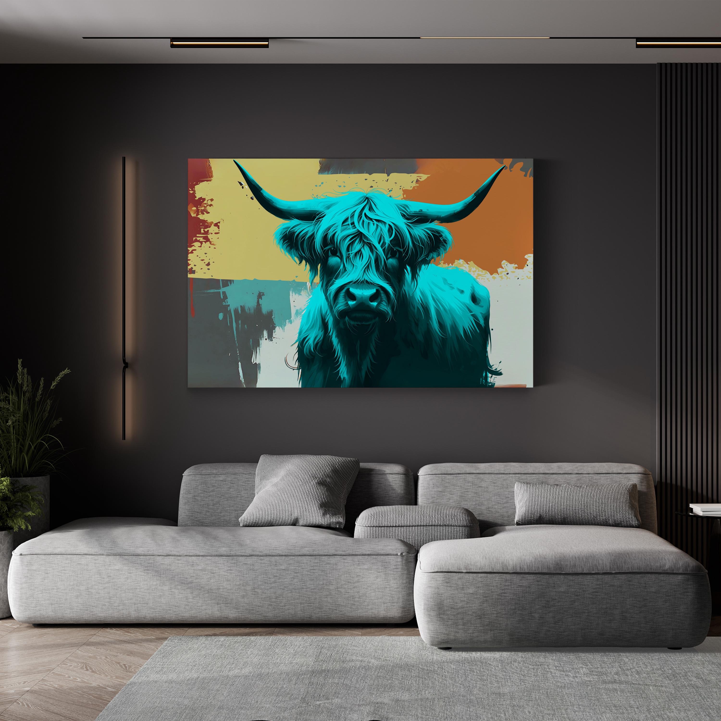 Highland Cow Canvas – Framed Nature Photography Wall Art