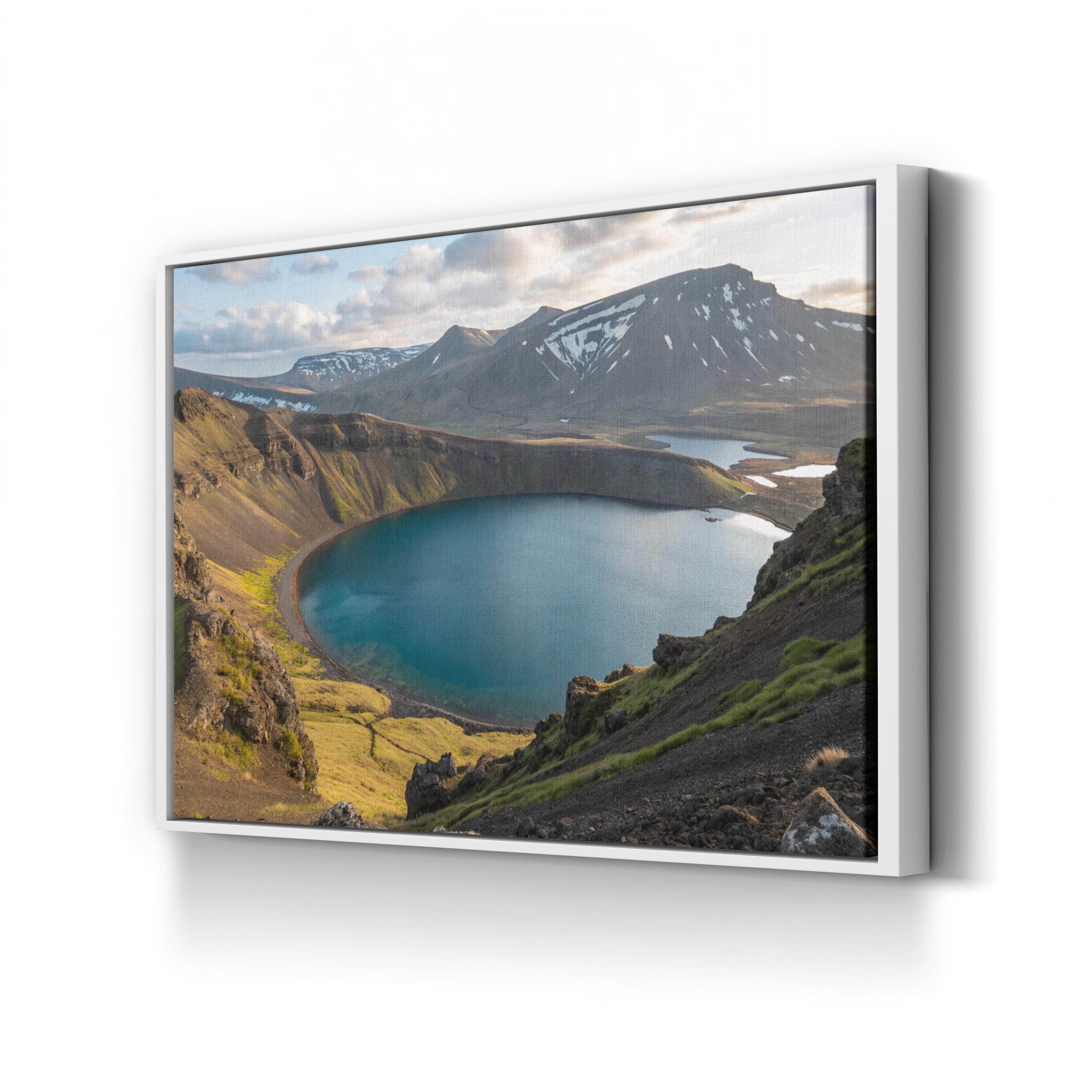 Icelandic Highlands Lake – Vintage Photography Wall Art | Mountain Landscape Canvas Print