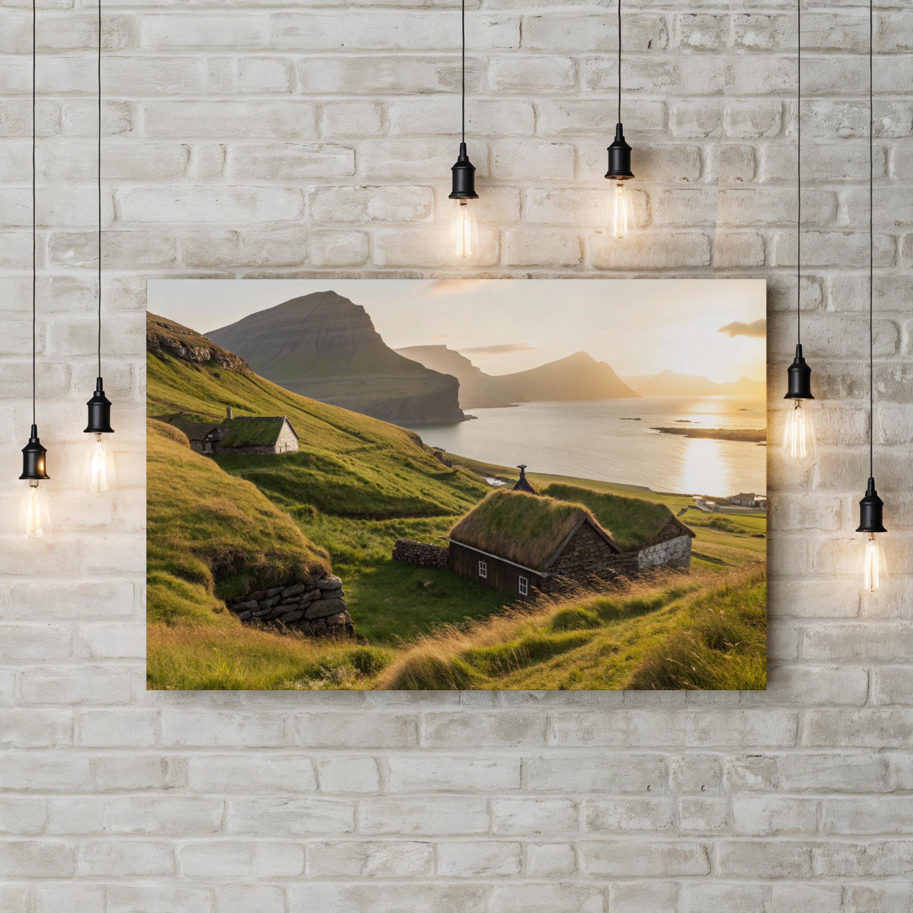 Faroe Islands Coast – Vintage Photography Wall Art | Scenic Landscape Canvas Print