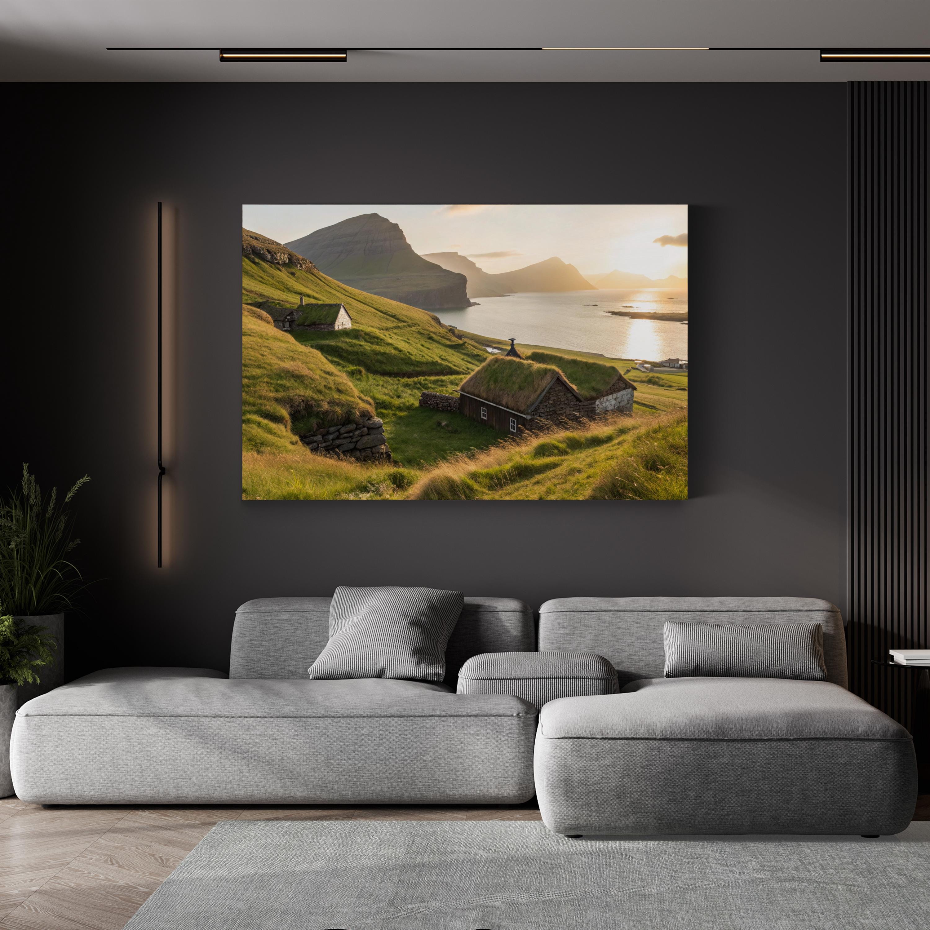 Faroe Islands Coast – Vintage Photography Wall Art | Scenic Landscape Canvas Print