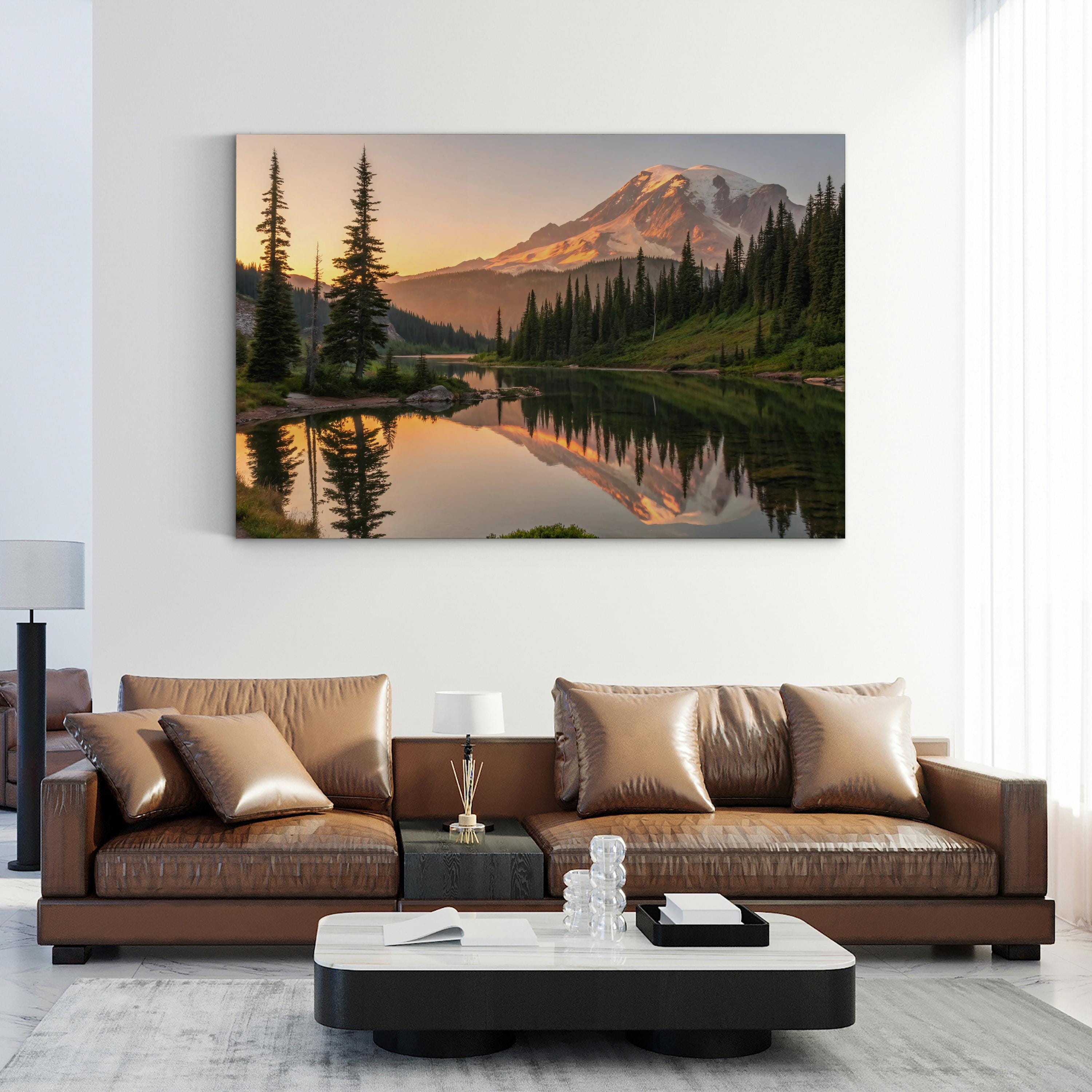 Icelandic Road Mountain Reflection – Vintage Photography Wall Art | Scenic Landscape Canvas Print