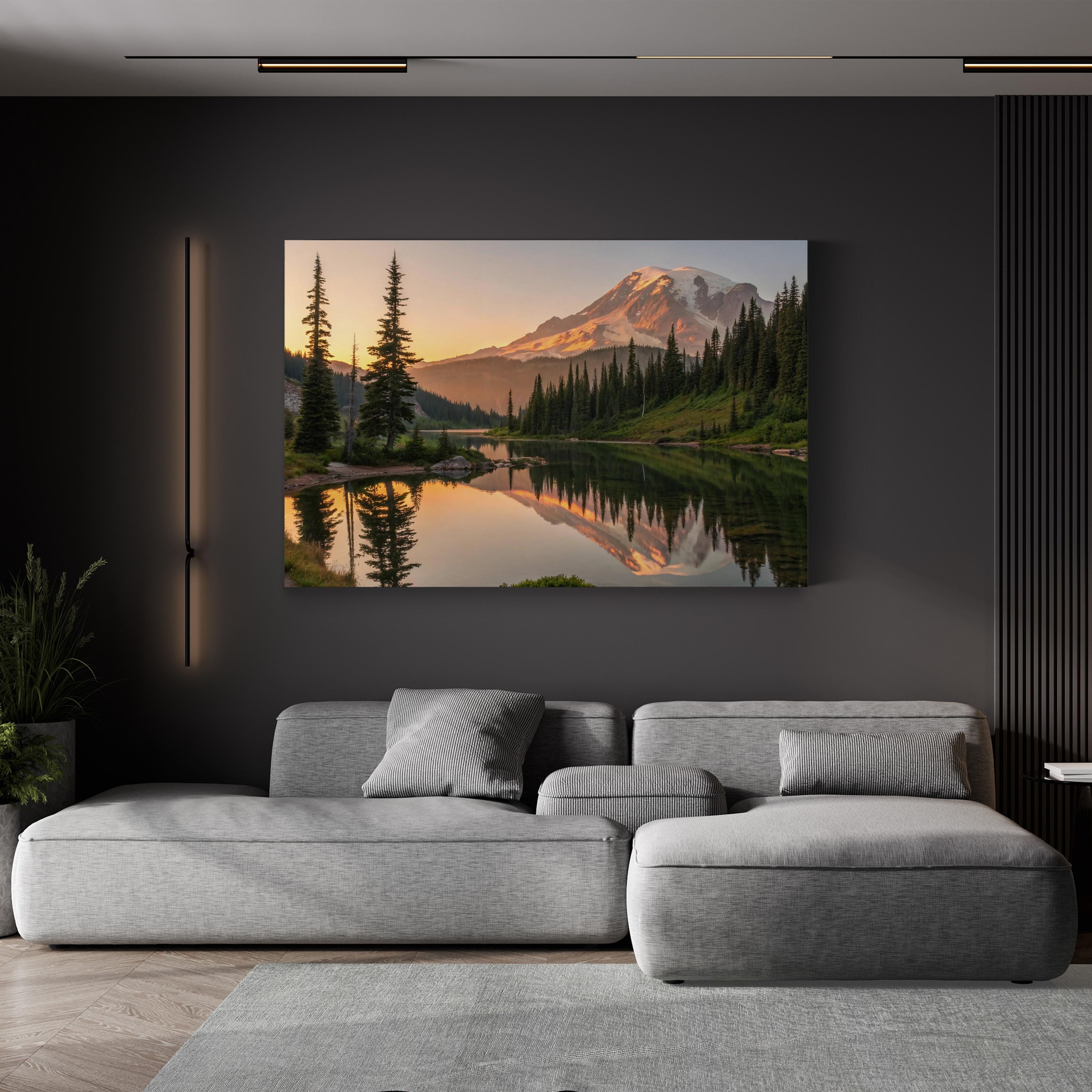 Icelandic Road Mountain Reflection – Vintage Photography Wall Art | Scenic Landscape Canvas Print