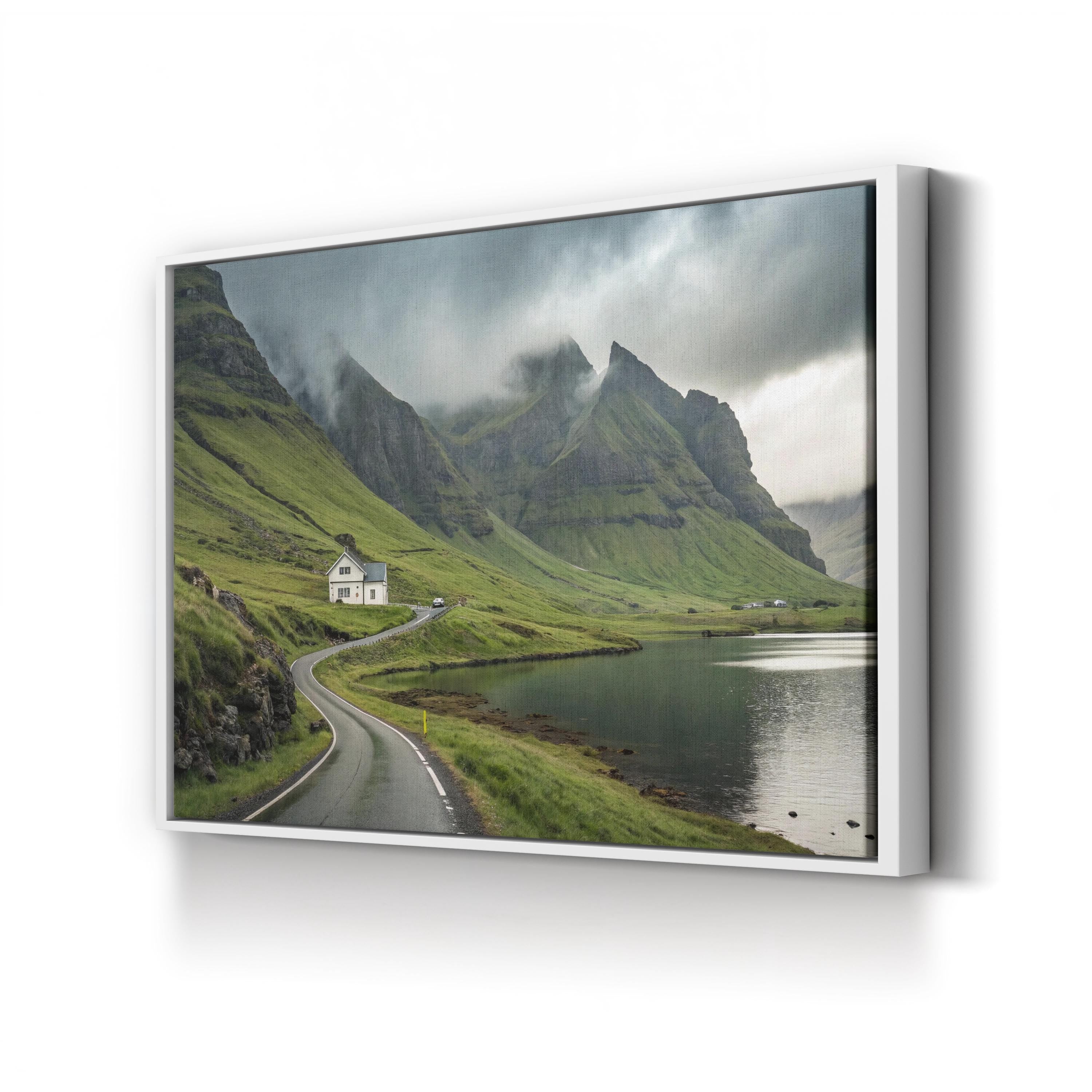 Icelandic Mountain Landscape Canvas Print: Coastal Nature Wall Art