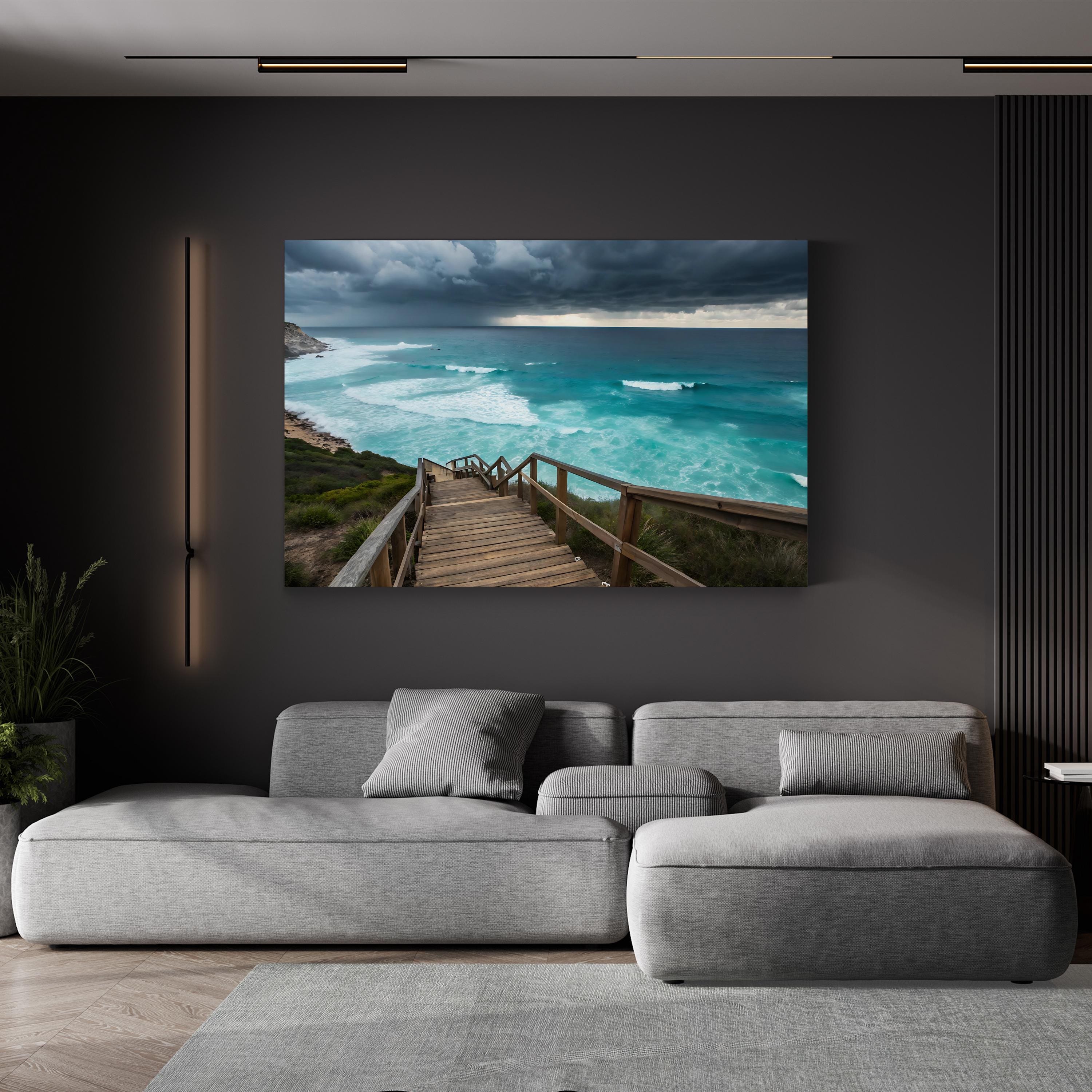 Paradise Beach Boardwalk – Vintage Photography Wall Art | Coastal Canvas Print