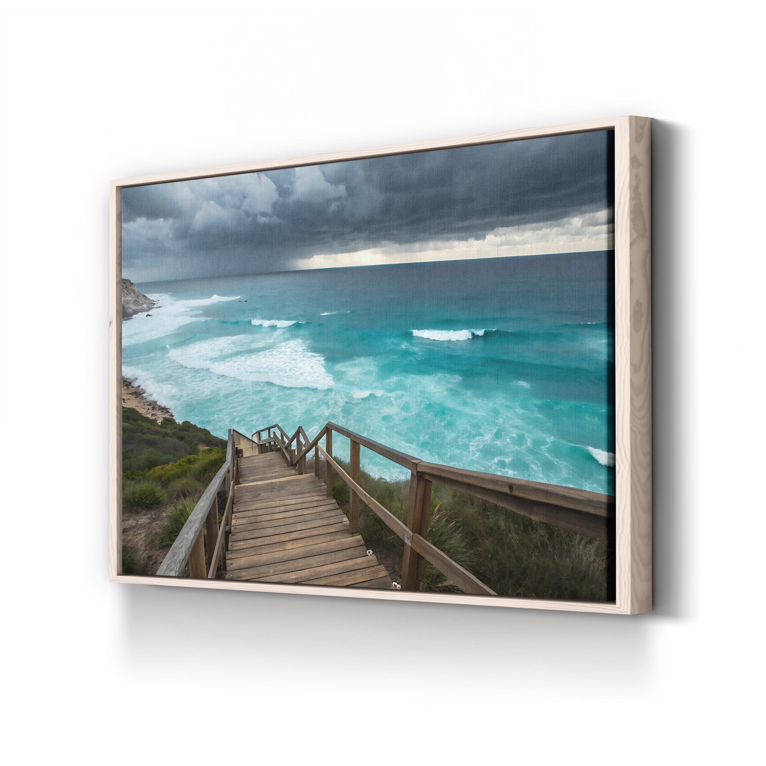 Paradise Beach Boardwalk – Vintage Photography Wall Art | Coastal Canvas Print