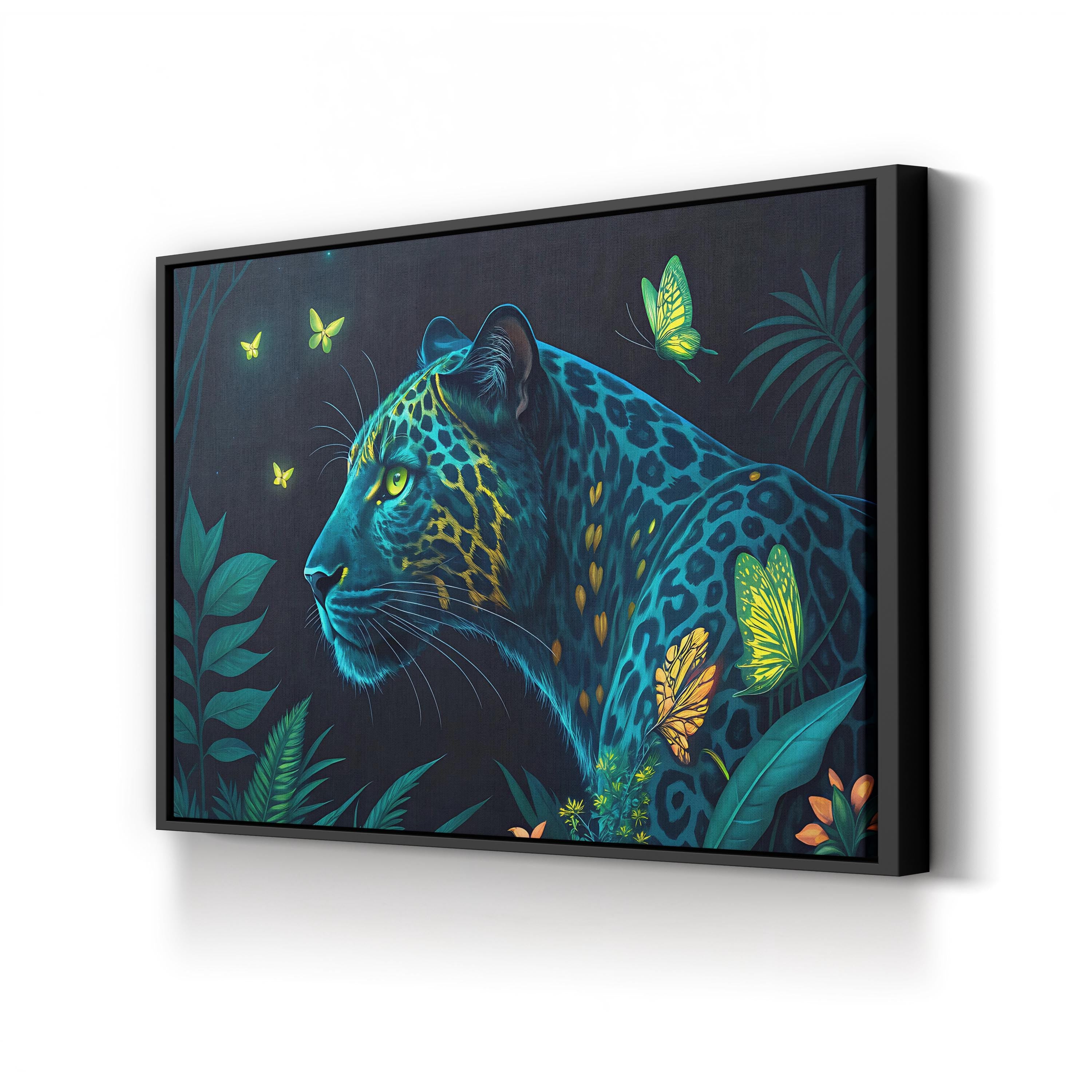 Jungle Leopard – Period Illustration Wall Art | Wildlife Canvas Print