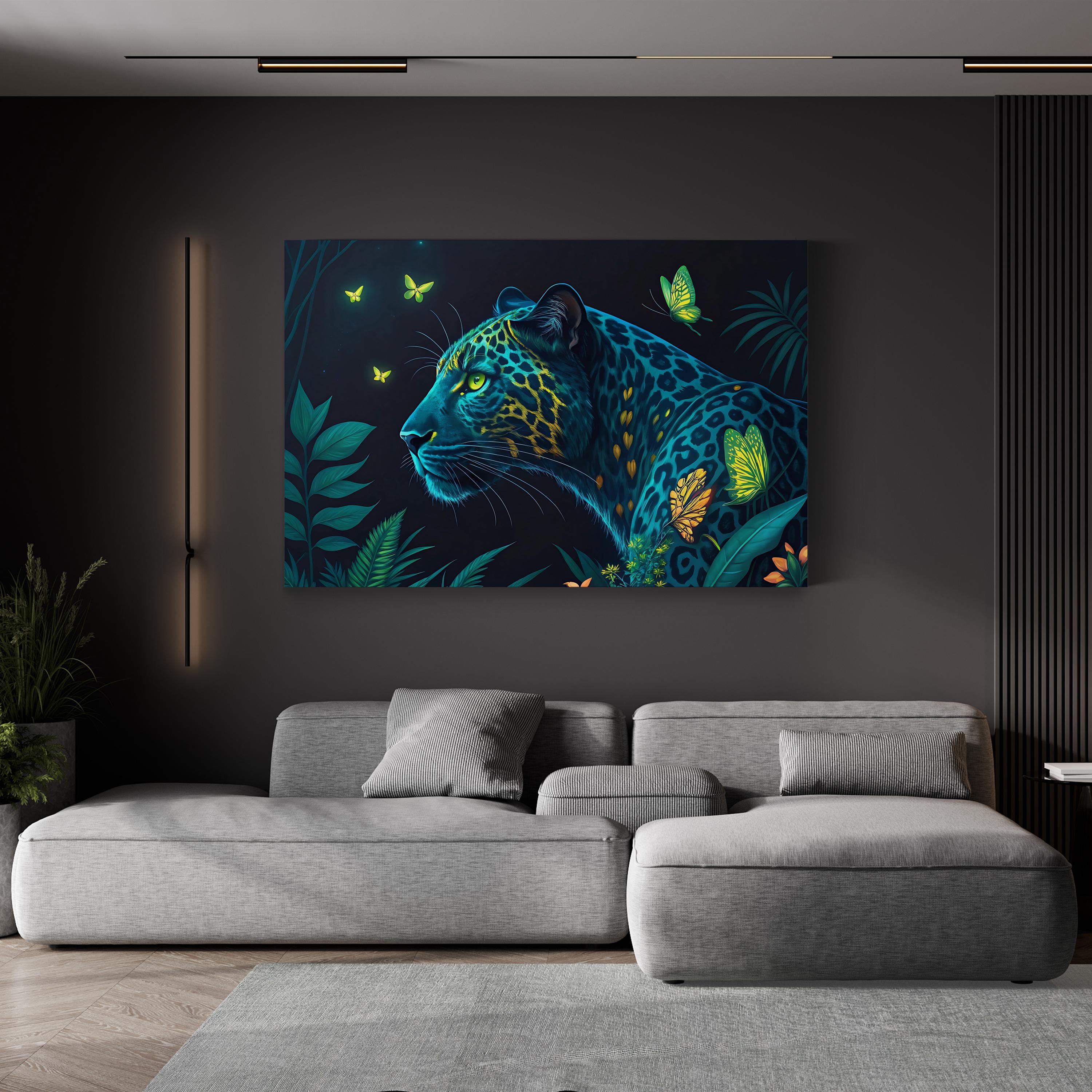 Jungle Leopard – Period Illustration Wall Art | Wildlife Canvas Print