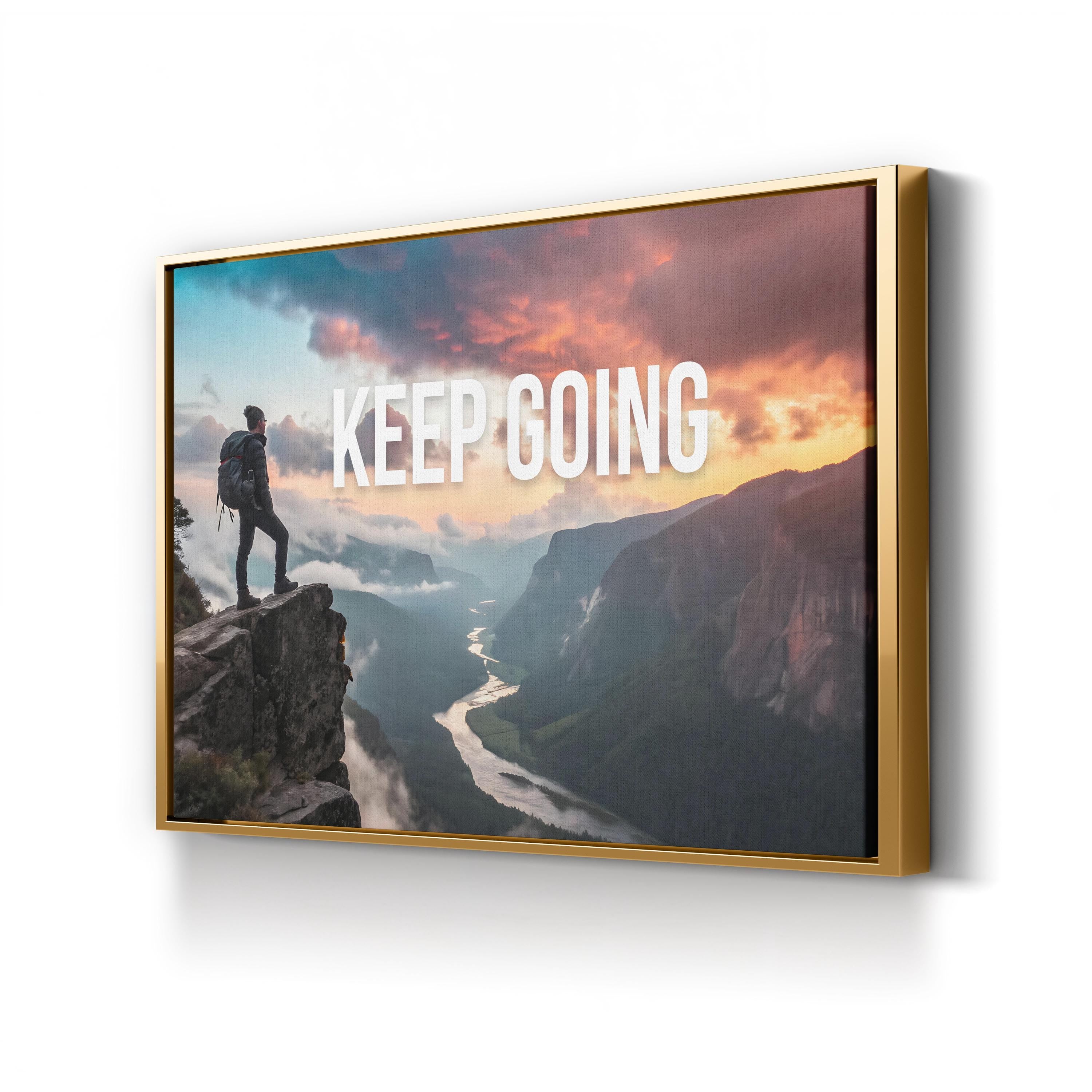 Motivational Mountain Summit – Vintage Photography Wall Art | Inspirational Canvas Print