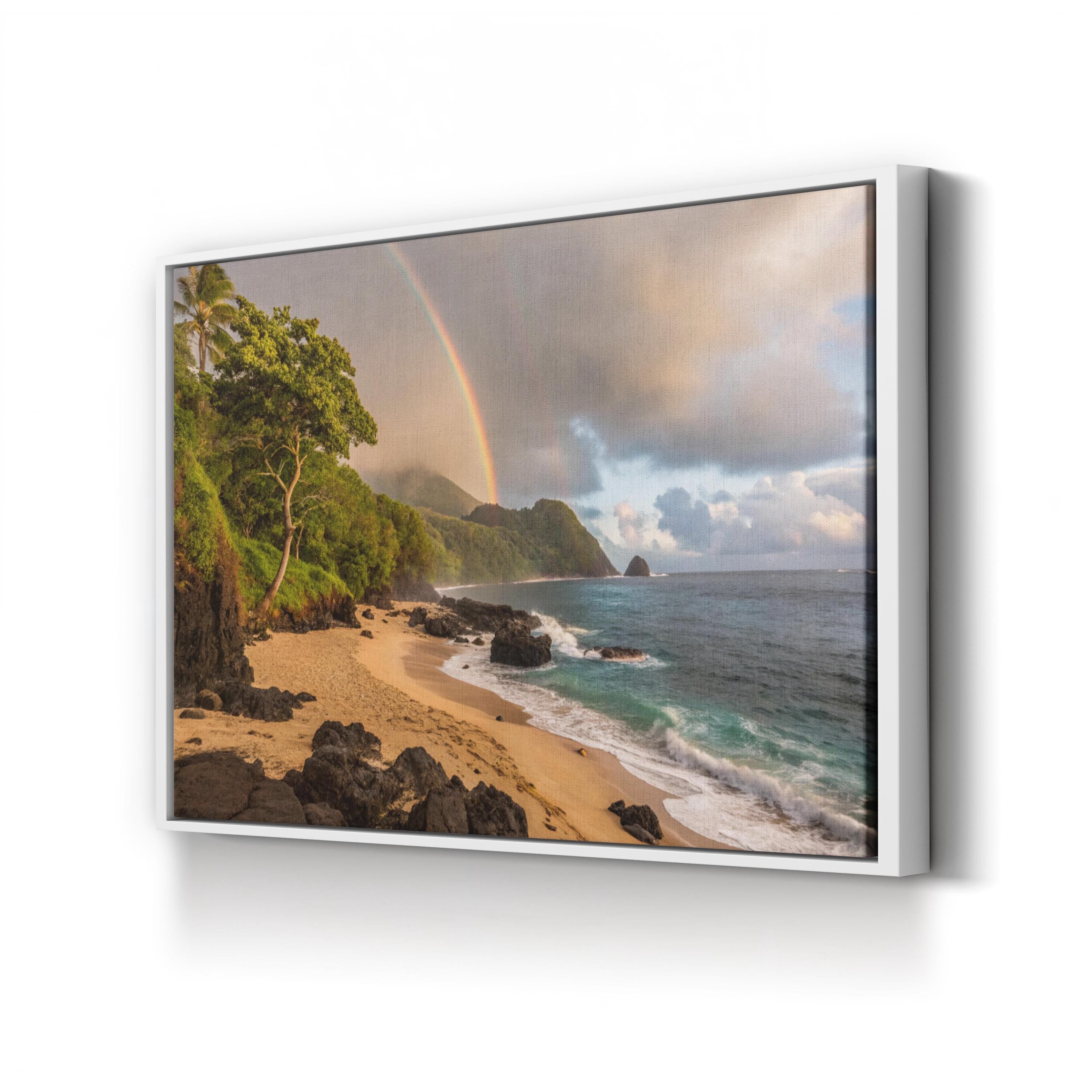 Kauai Rainbow Beach – Vintage Photography Wall Art | Coastal Ocean Canvas Print
