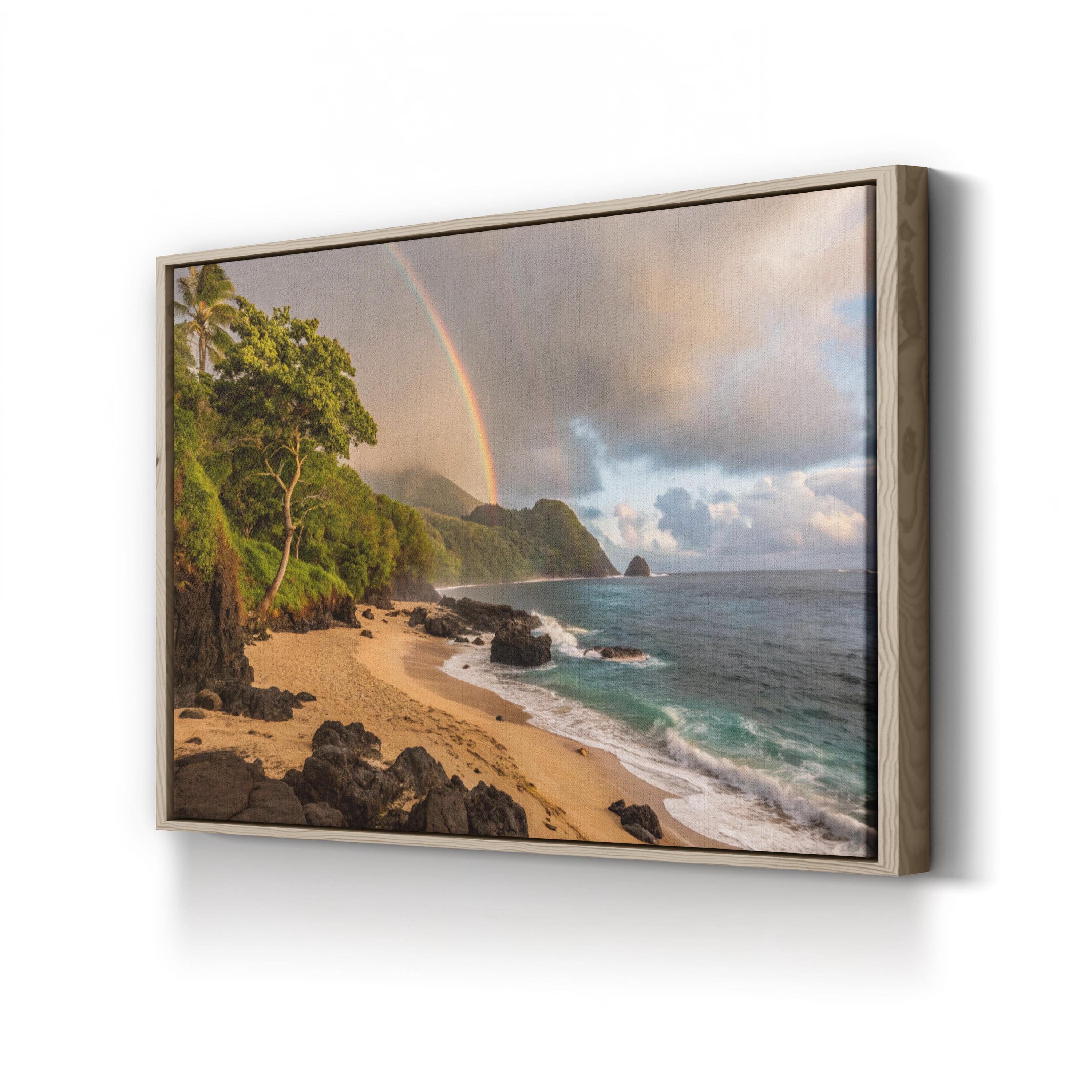 Kauai Rainbow Beach – Vintage Photography Wall Art | Coastal Ocean Canvas Print