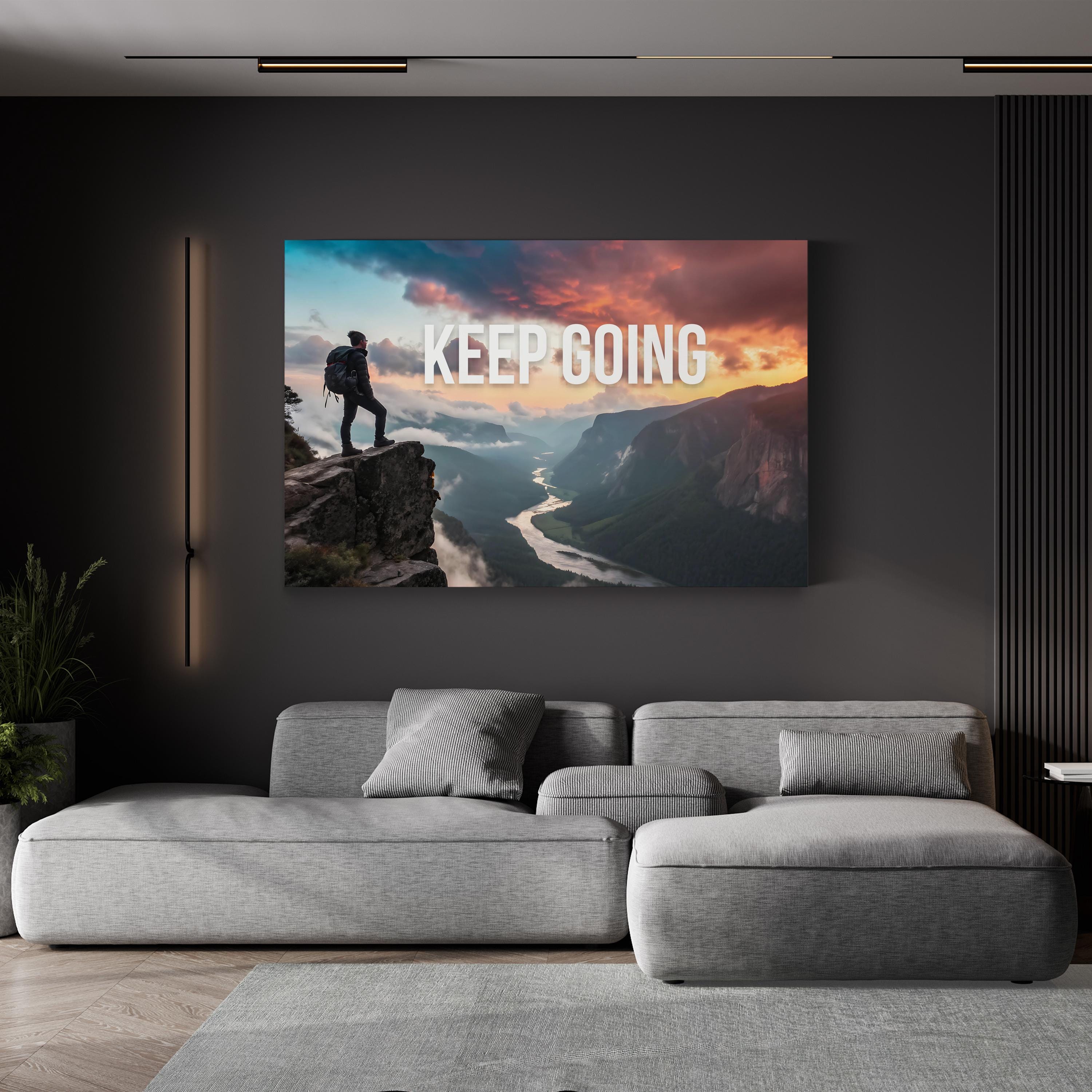 Motivational Mountain Summit – Vintage Photography Wall Art | Inspirational Canvas Print