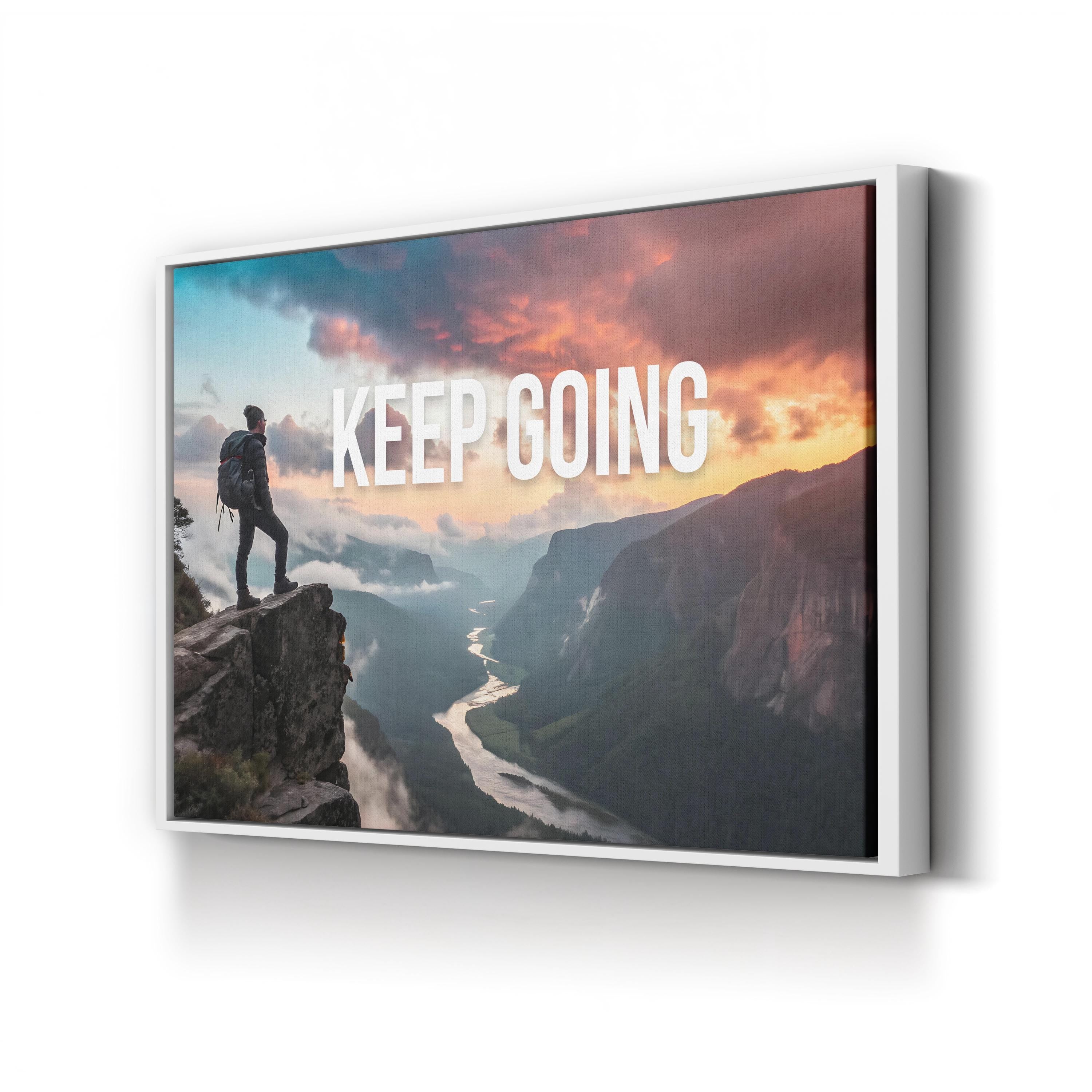 Motivational Mountain Summit – Vintage Photography Wall Art | Inspirational Canvas Print