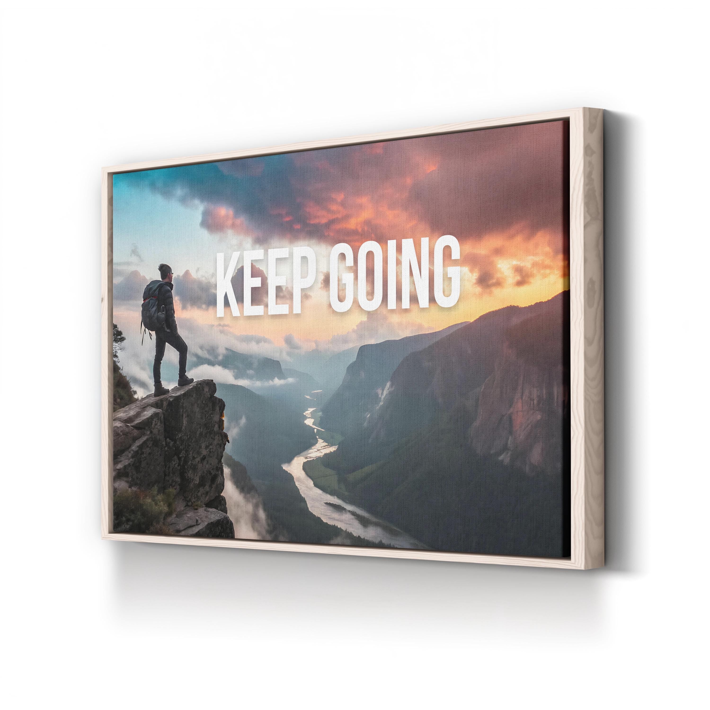 Motivational Mountain Summit – Vintage Photography Wall Art | Inspirational Canvas Print