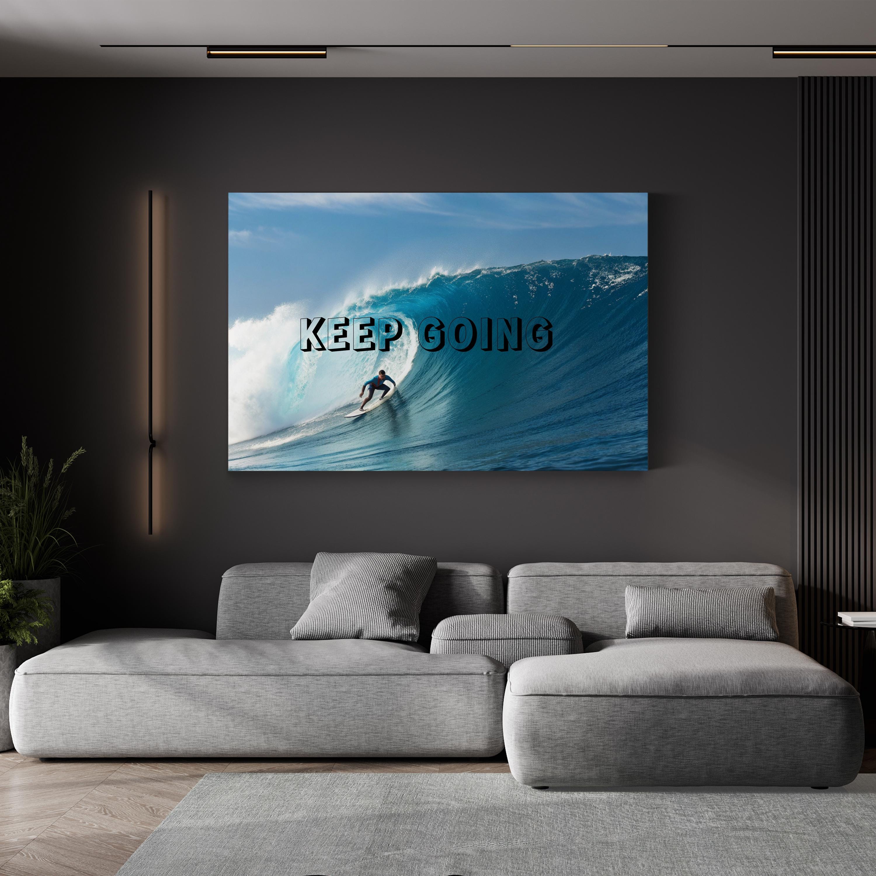 Keep Going Surfing Canvas — Inspirational Coastal Beach Wall Art