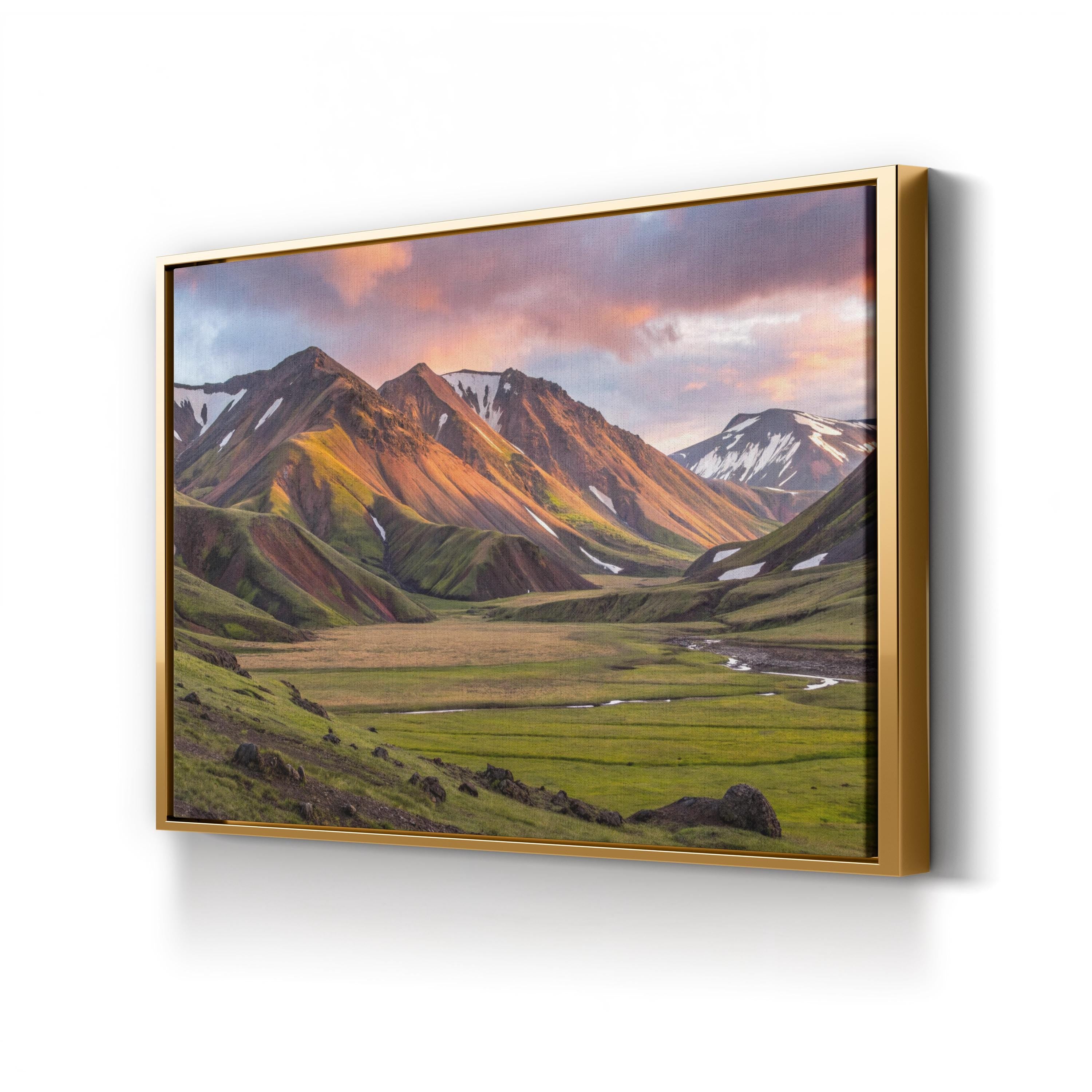 Landmannalaugar Rhyolite Mountains – Vintage Photography Wall Art | Iceland Canvas Print