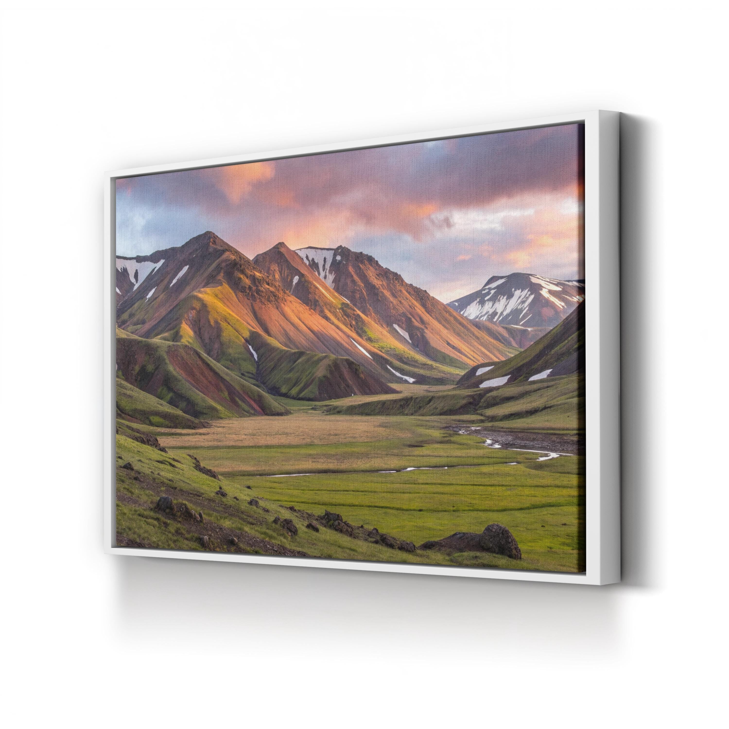 Landmannalaugar Rhyolite Mountains – Vintage Photography Wall Art | Iceland Canvas Print
