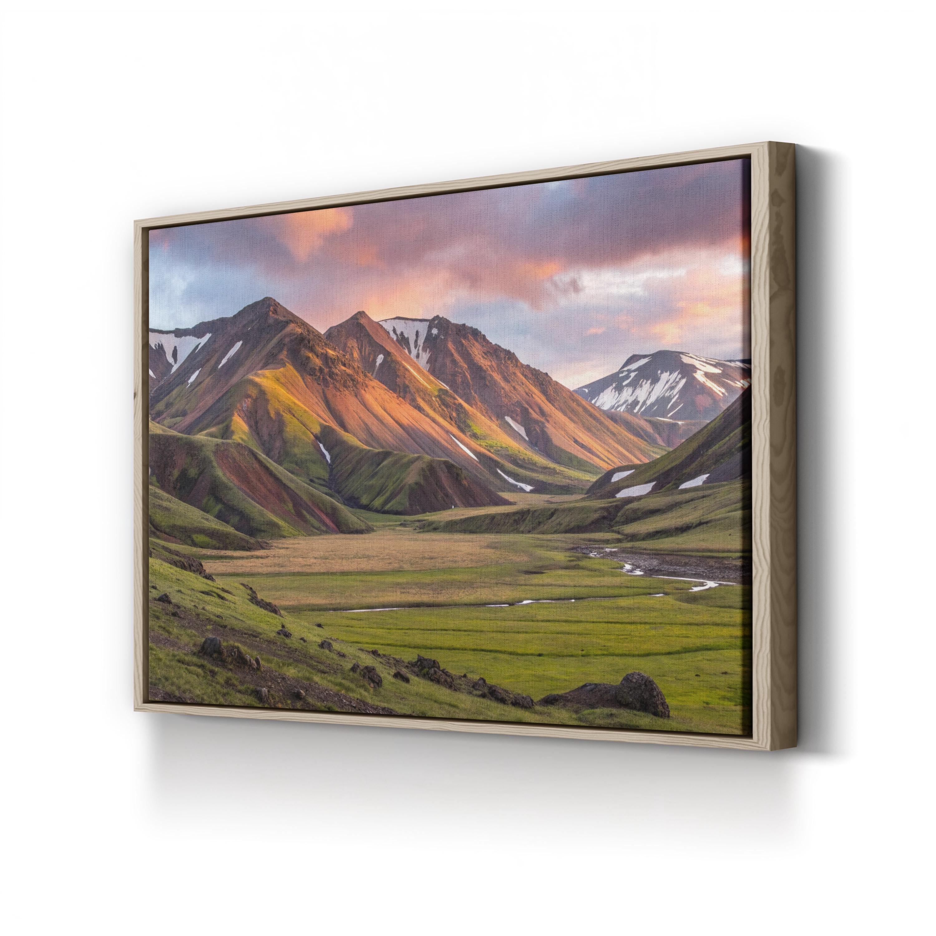 Landmannalaugar Rhyolite Mountains – Vintage Photography Wall Art | Iceland Canvas Print