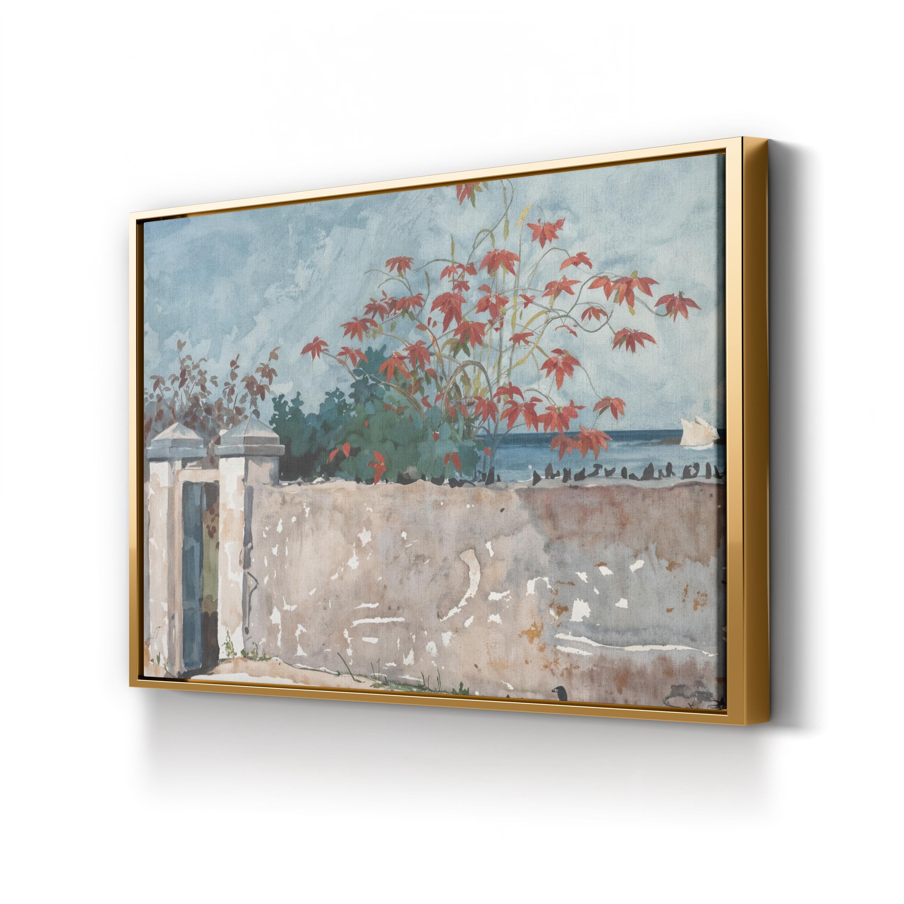 A Wall, Nassau by Winslow Homer canvas print in a gold frame