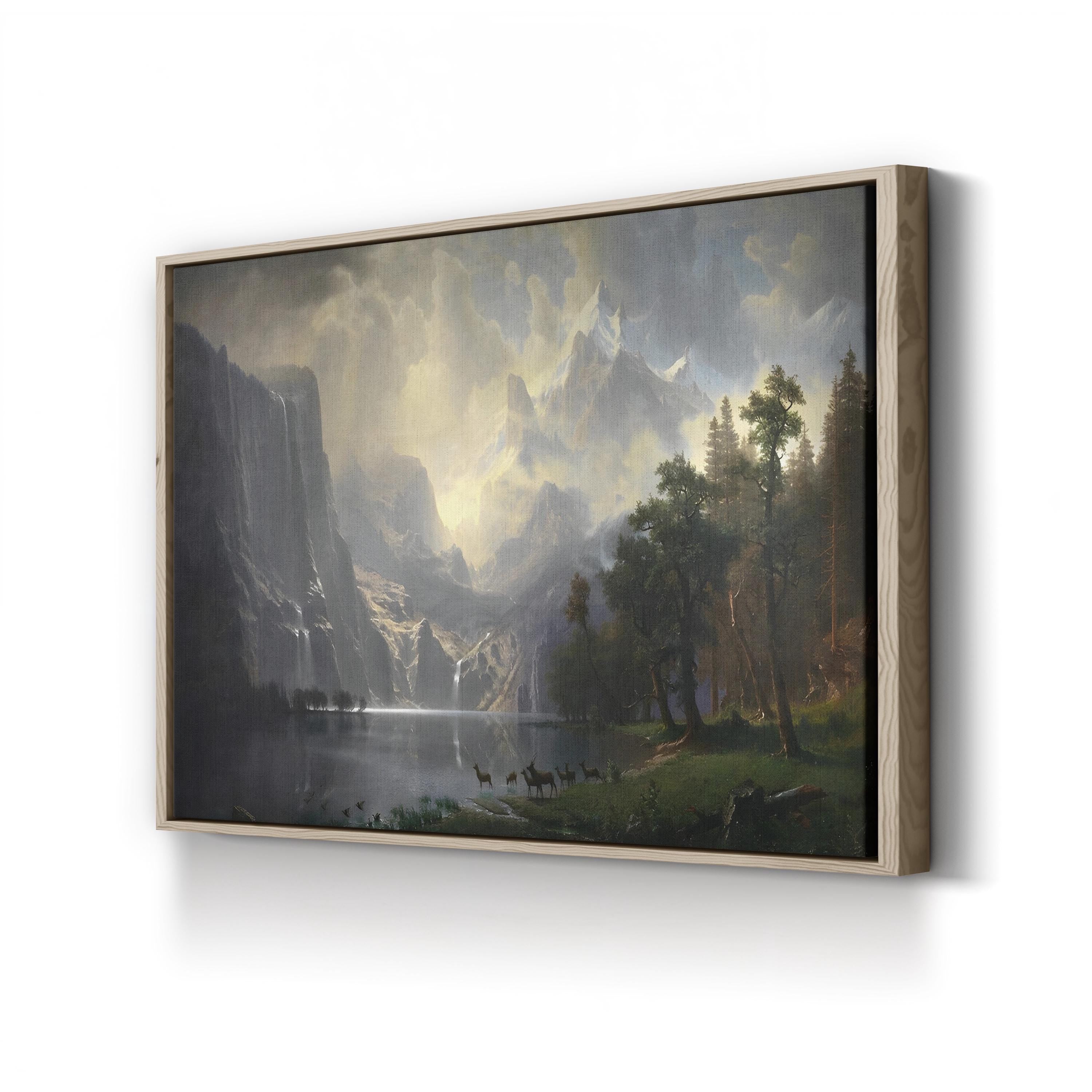 Among the Sierra Nevada, California Canvas Art – Albert Bierstadt Mountain Landscape