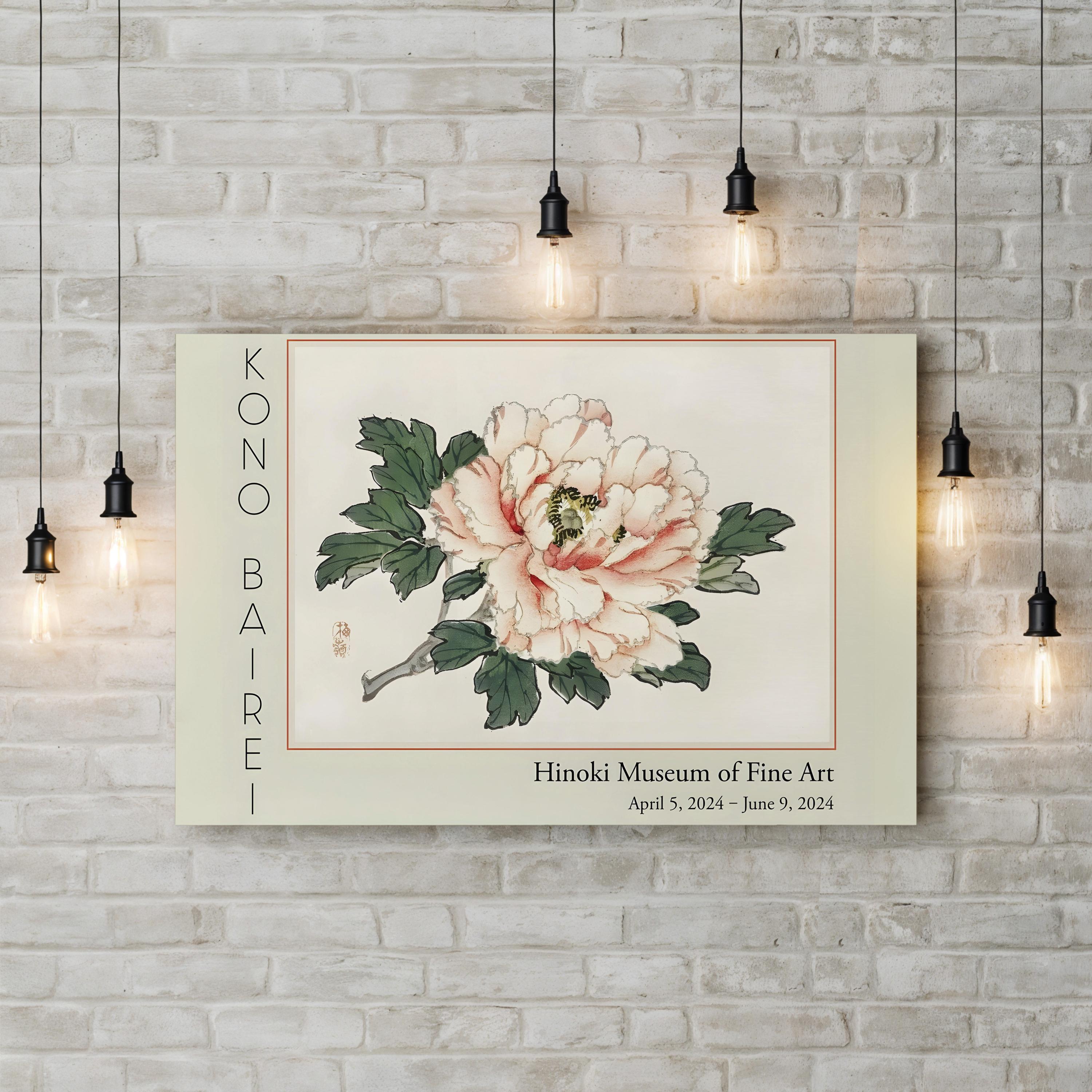 Barei Exhibition Flowers I Wall Art by Kōno Bairei – Vintage Botanical Canvas Print