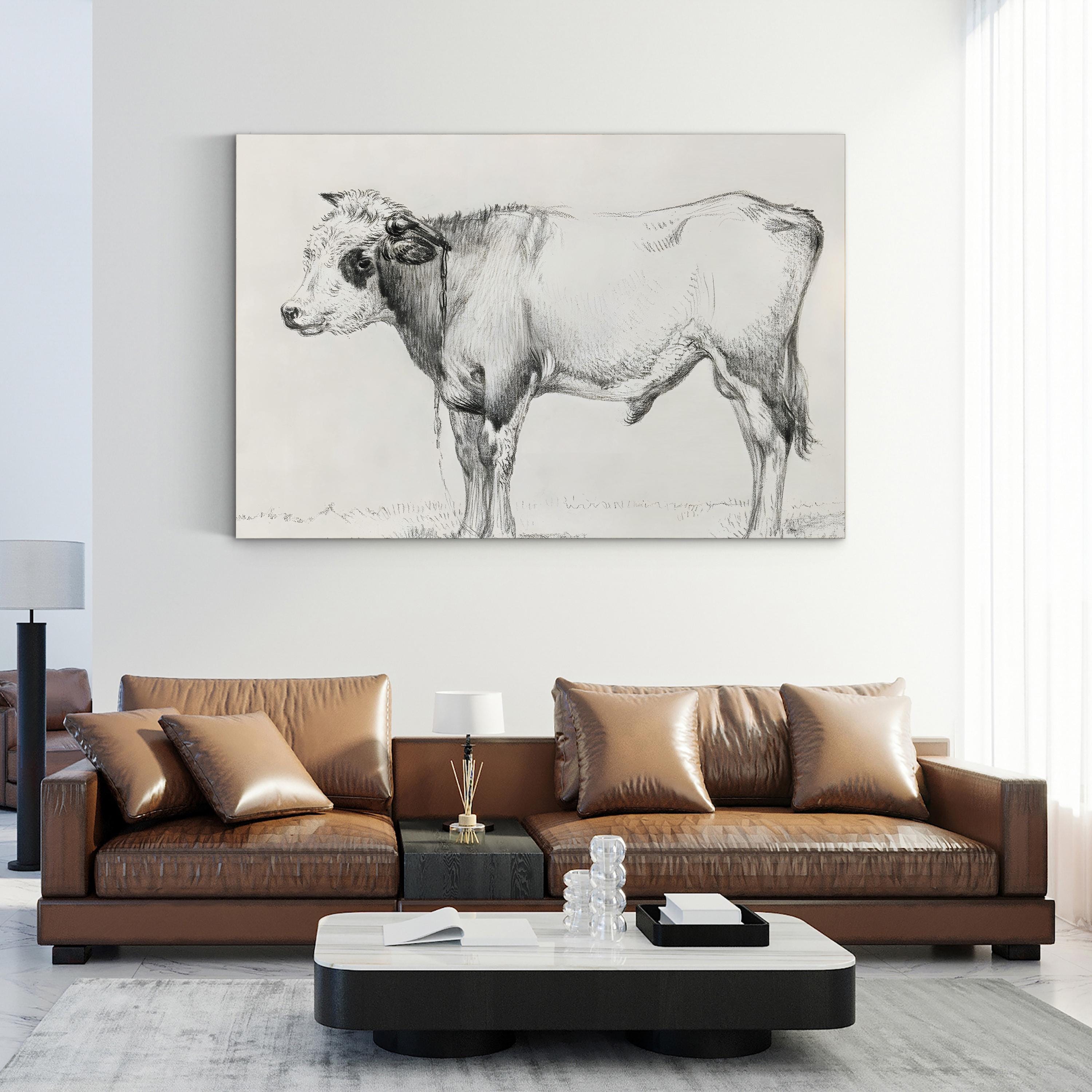 Bernard’s Bull Renderings Black and White Rustic III Wall Art by Jean Bernard