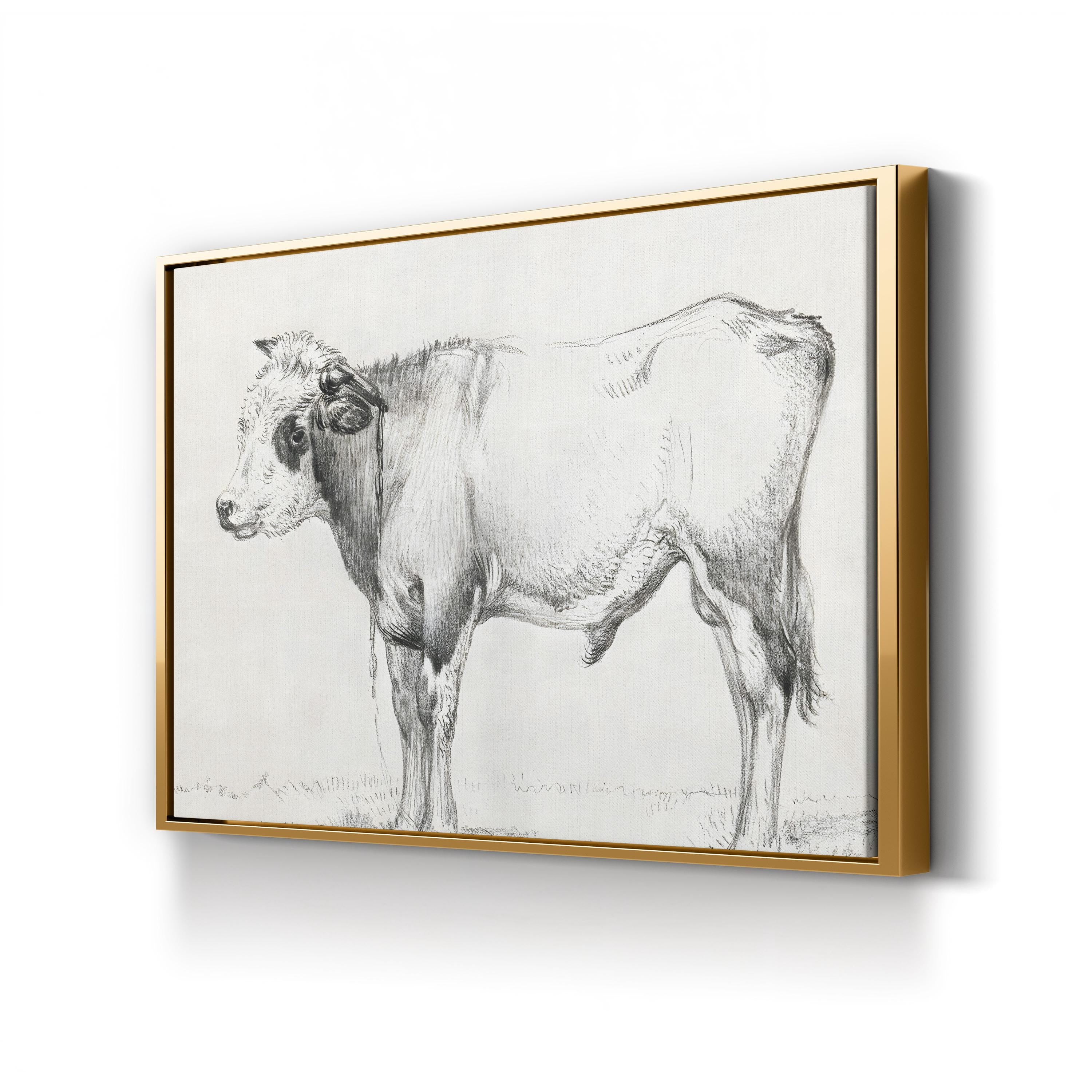 Bernard’s Bull Renderings Black and White Rustic III Wall Art by Jean Bernard