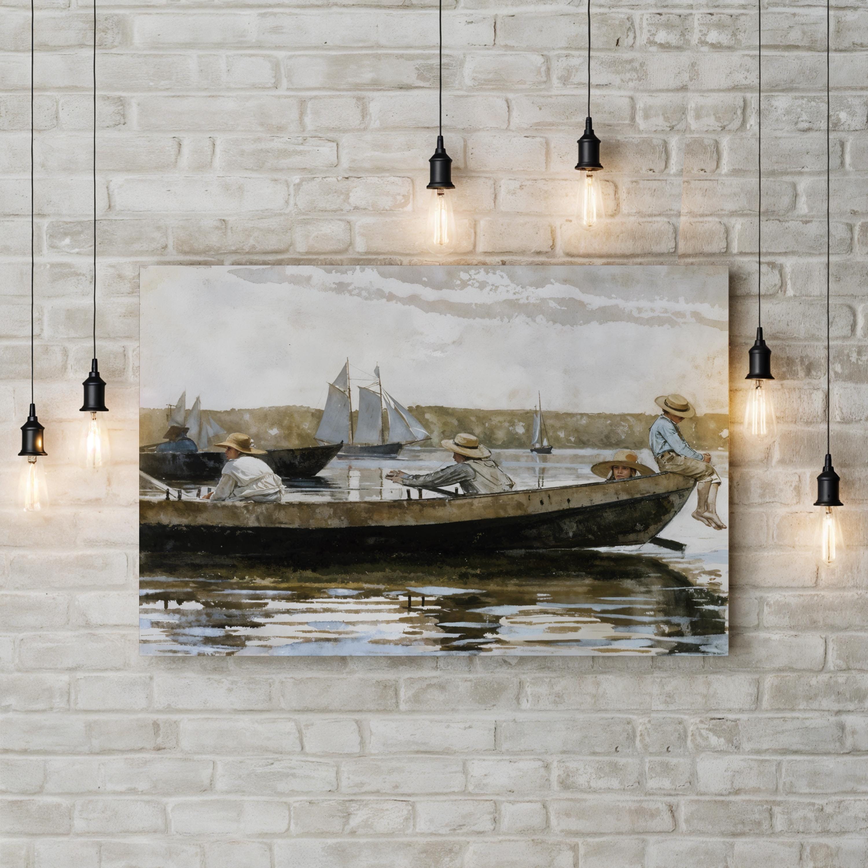 Boys in a Dory, 1873 – Winslow Homer Wall Art | Coastal Nautical Canvas Print
