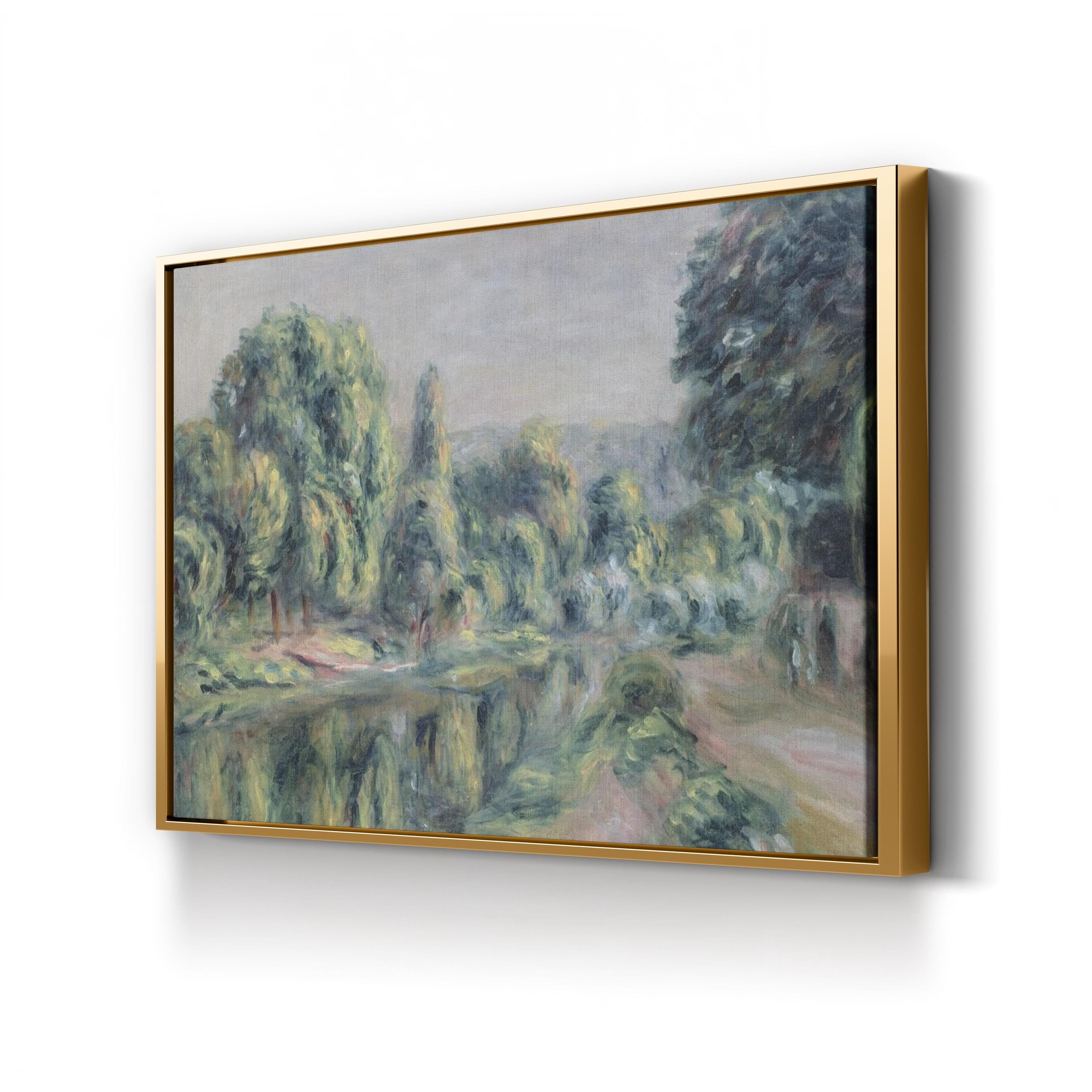 The Branch at Croissy, 1911 by Pierre-Auguste Renoir canvas print in Gold frame