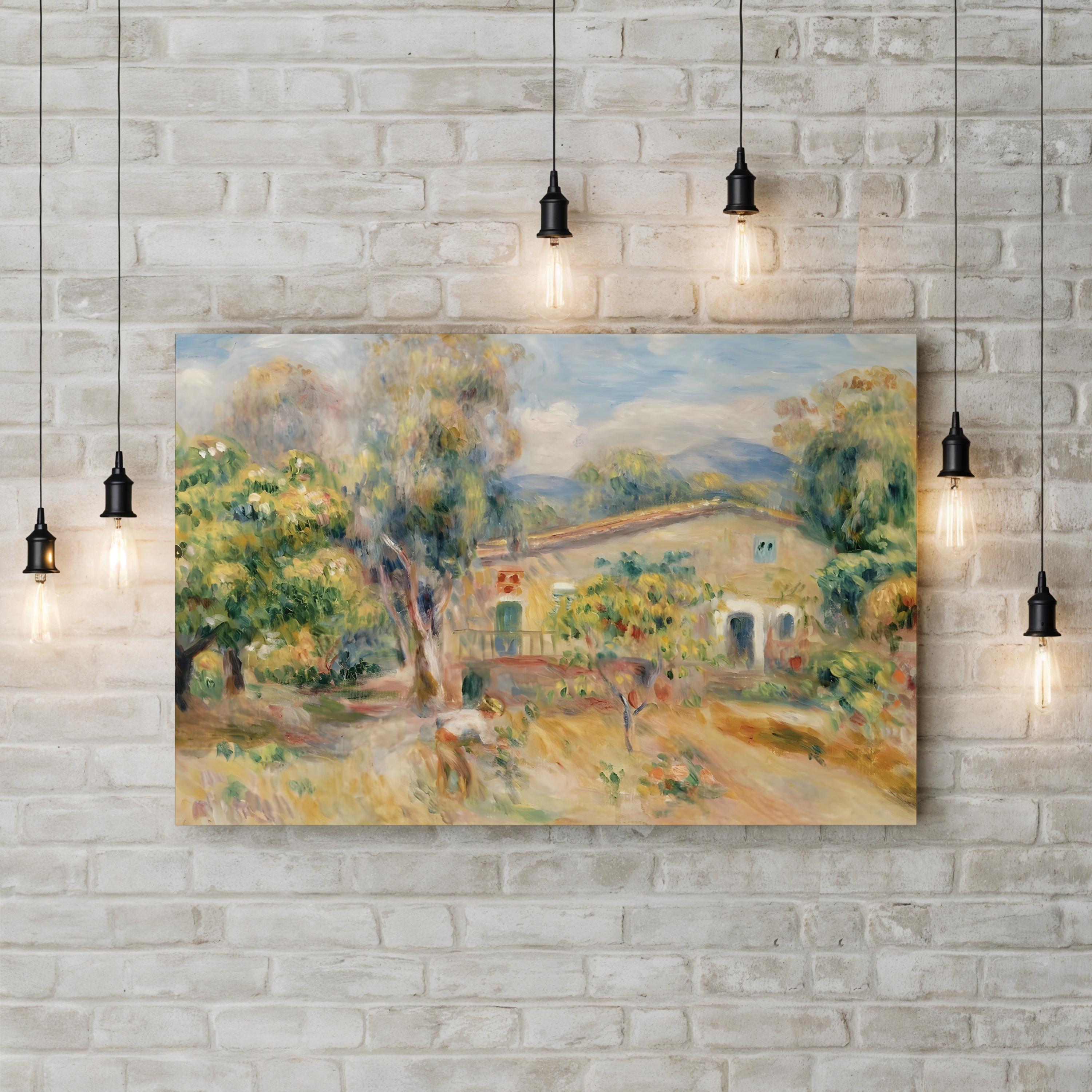 Collettes Farmhouse, Cagnes (1910) Wall Art by Pierre-Auguste Renoir – Impressionist French Countryside Canvas Print