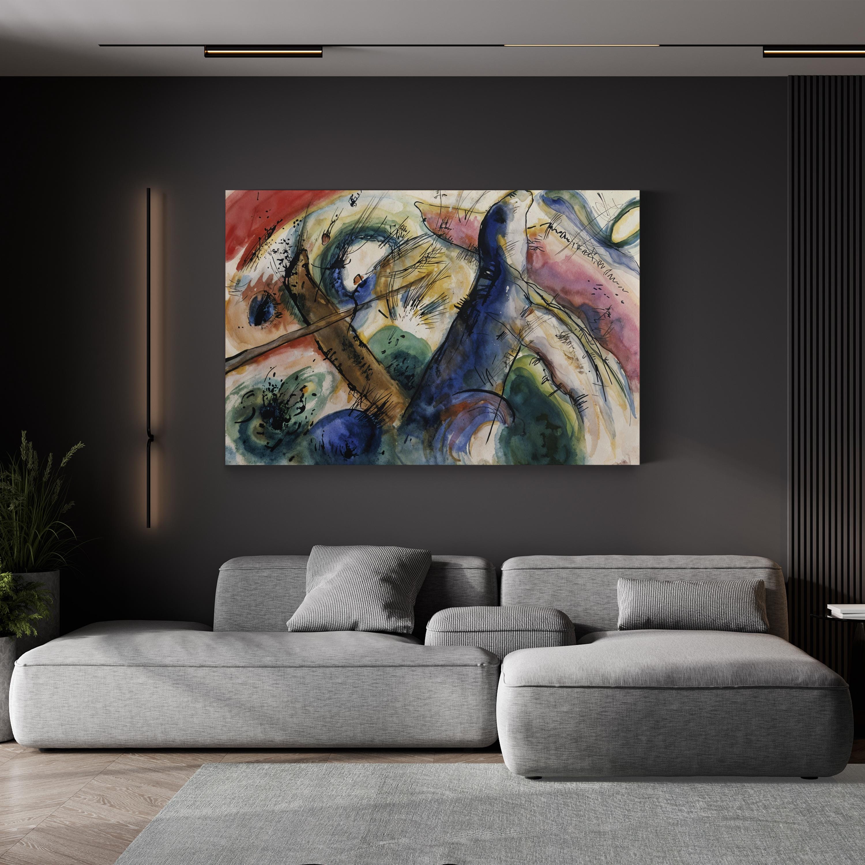 Abstract Canvas Art Print: Composition E 1916 - Framed Wall Decor