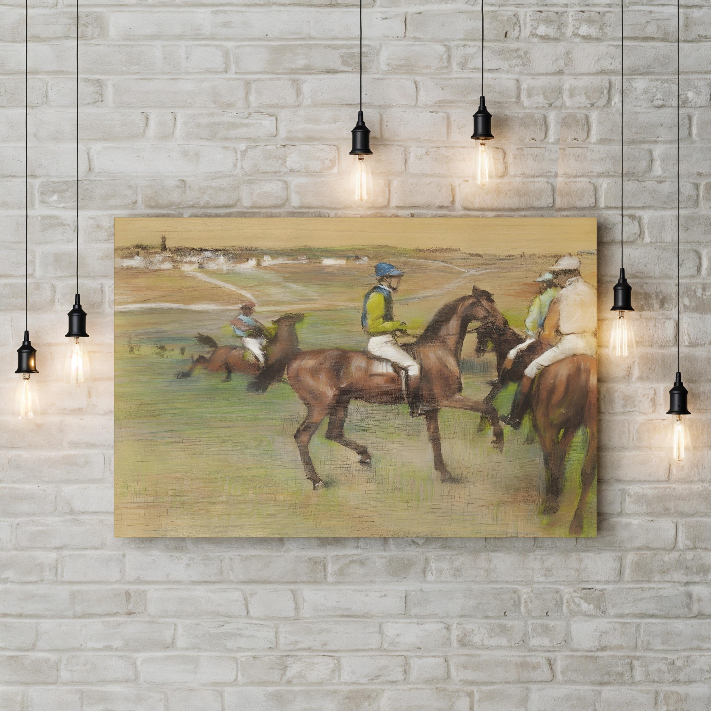 The Races IV Wall Art – Impressionist Horse Racing Canvas by Edgar Degas