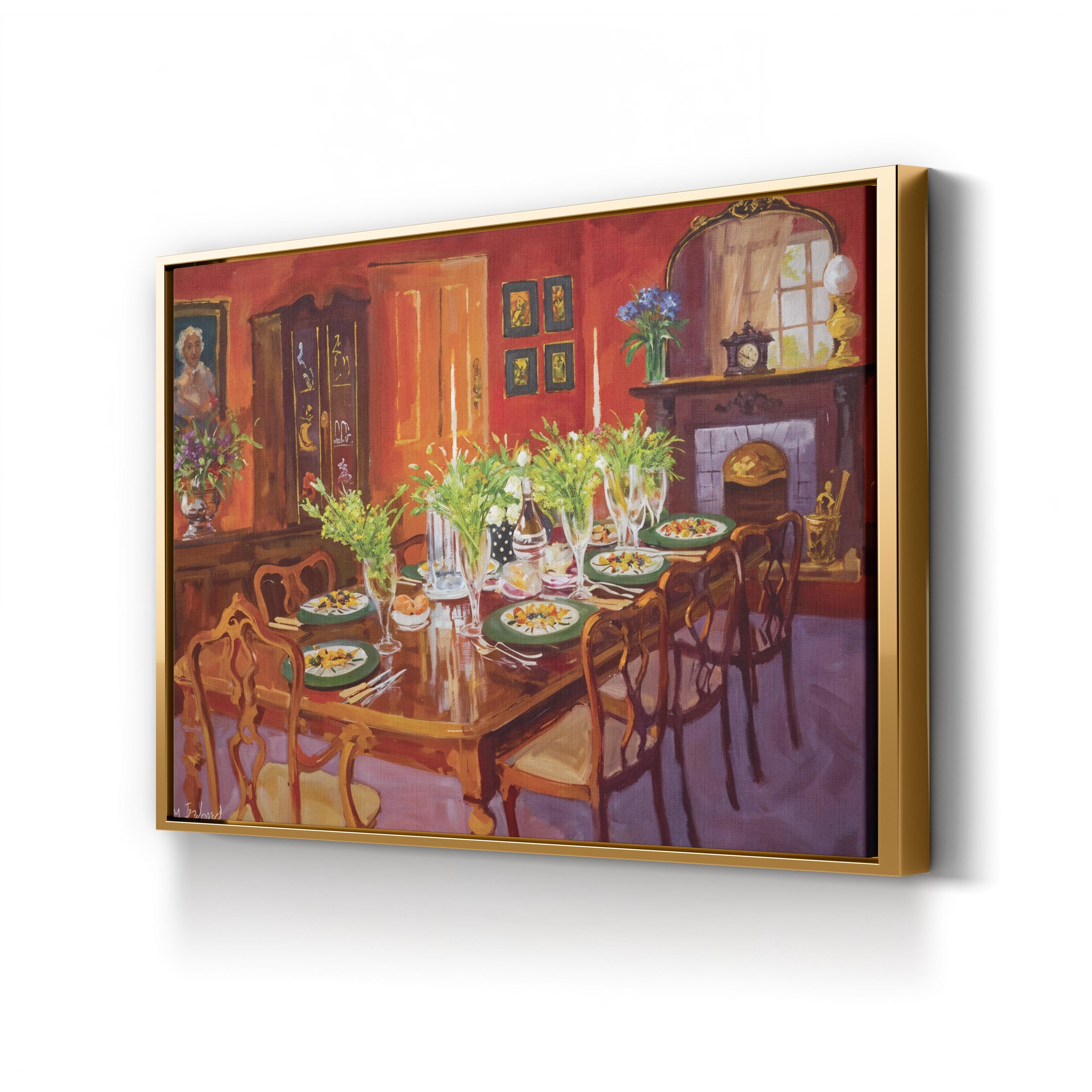 Elegant Dining Room Wall Art – Classic Interior Scene | Timeless Home Decor Canvas Print