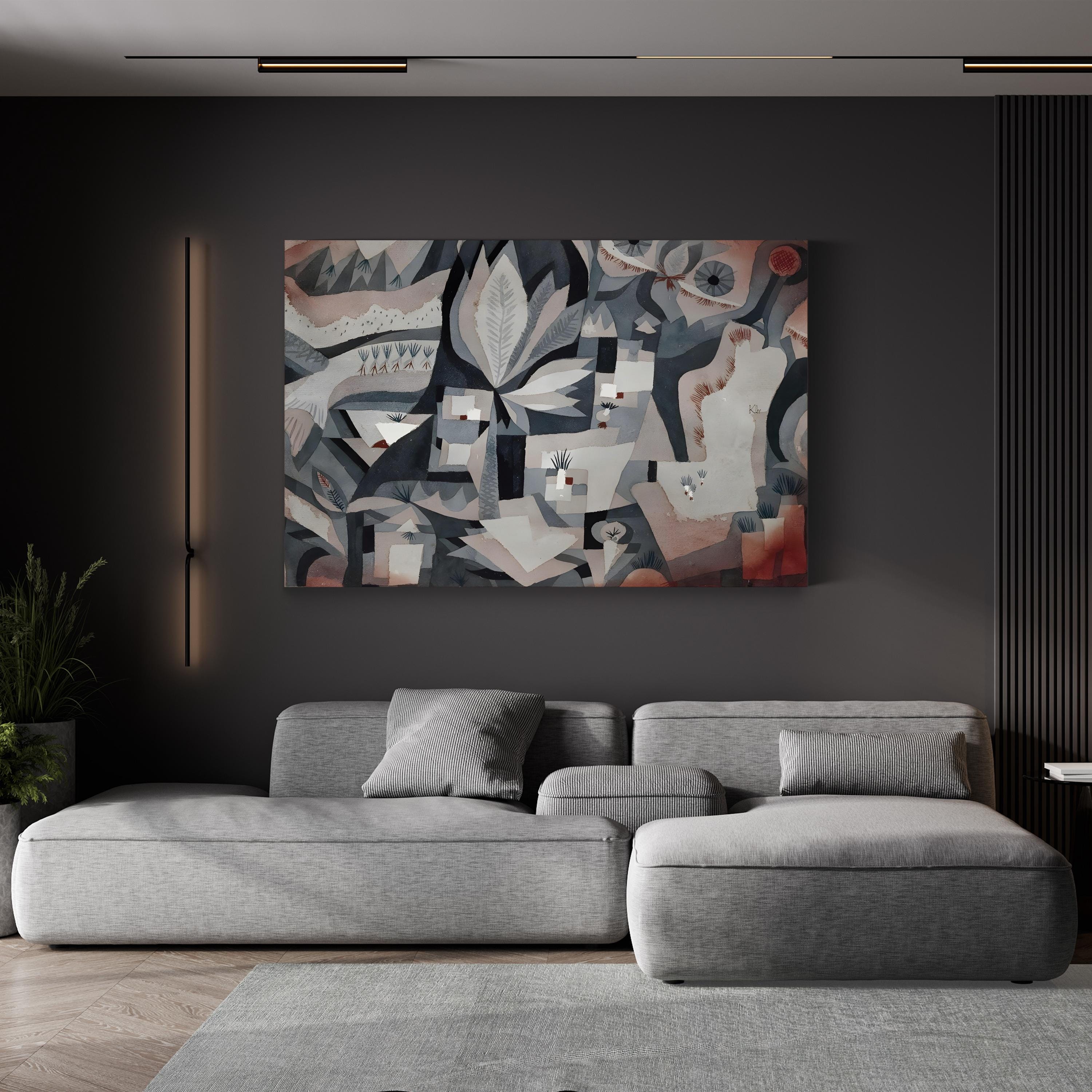 Dry-Cool Garden, c. 1921 by Paul Klee gallery-wrapped canvas print displayed in a living room