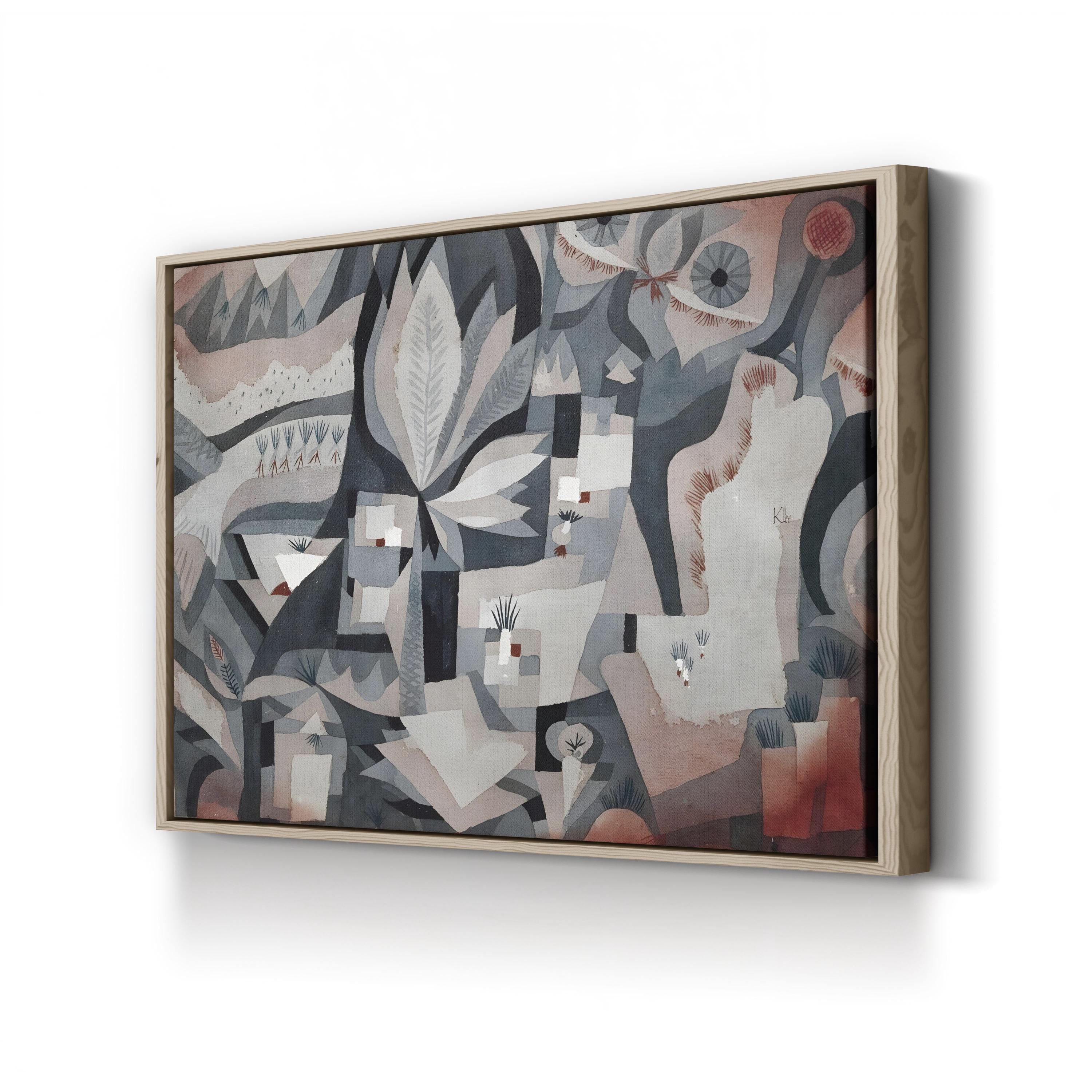 Dry-Cool Garden, c. 1921 by Paul Klee canvas print in oak frame