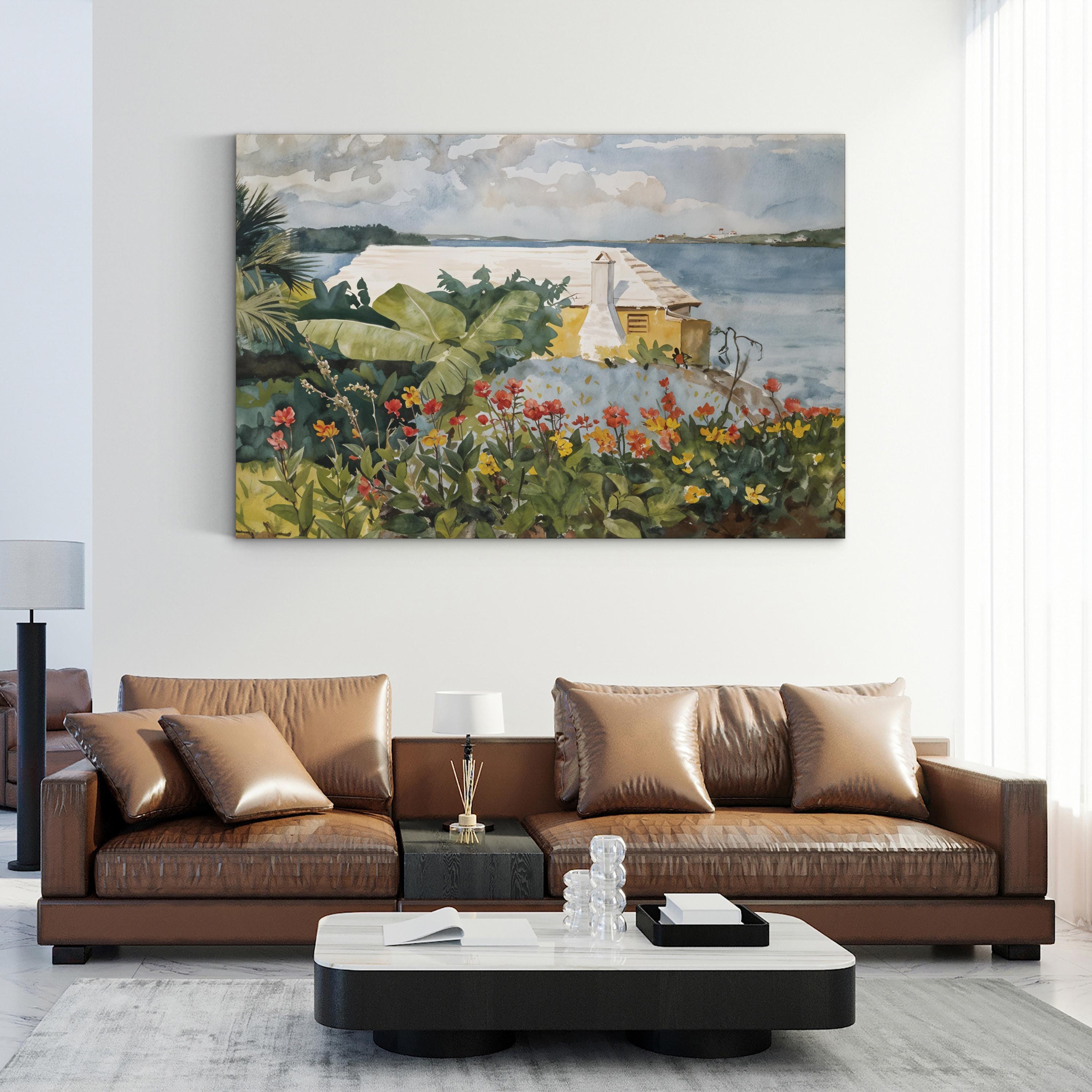 Flower Garden and Bungalow, Bermuda, 1899 Wall Art by Winslow Homer