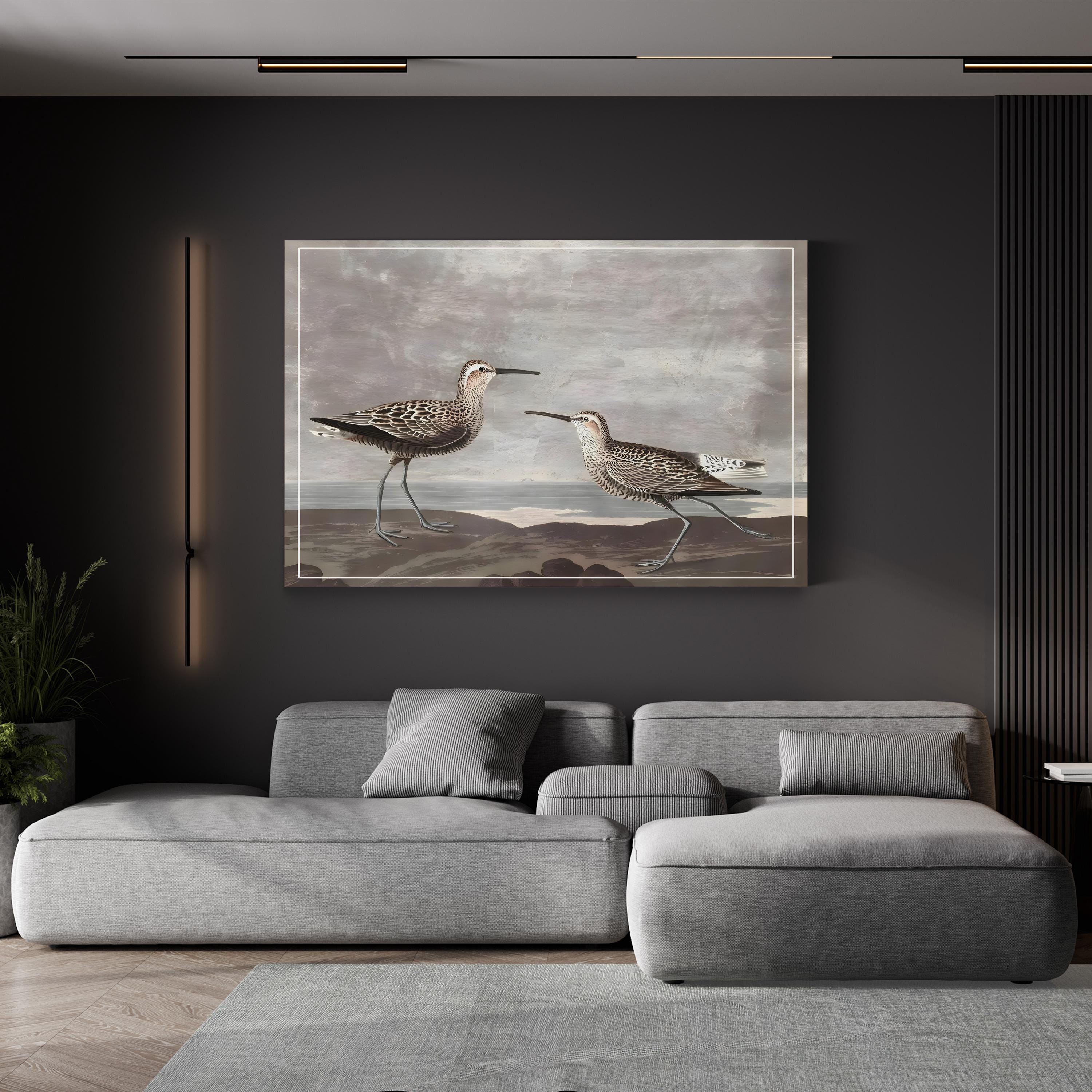 Gilded Sandpipers III – Audubon Shorebird Illustration Wall Art by John James Audubon