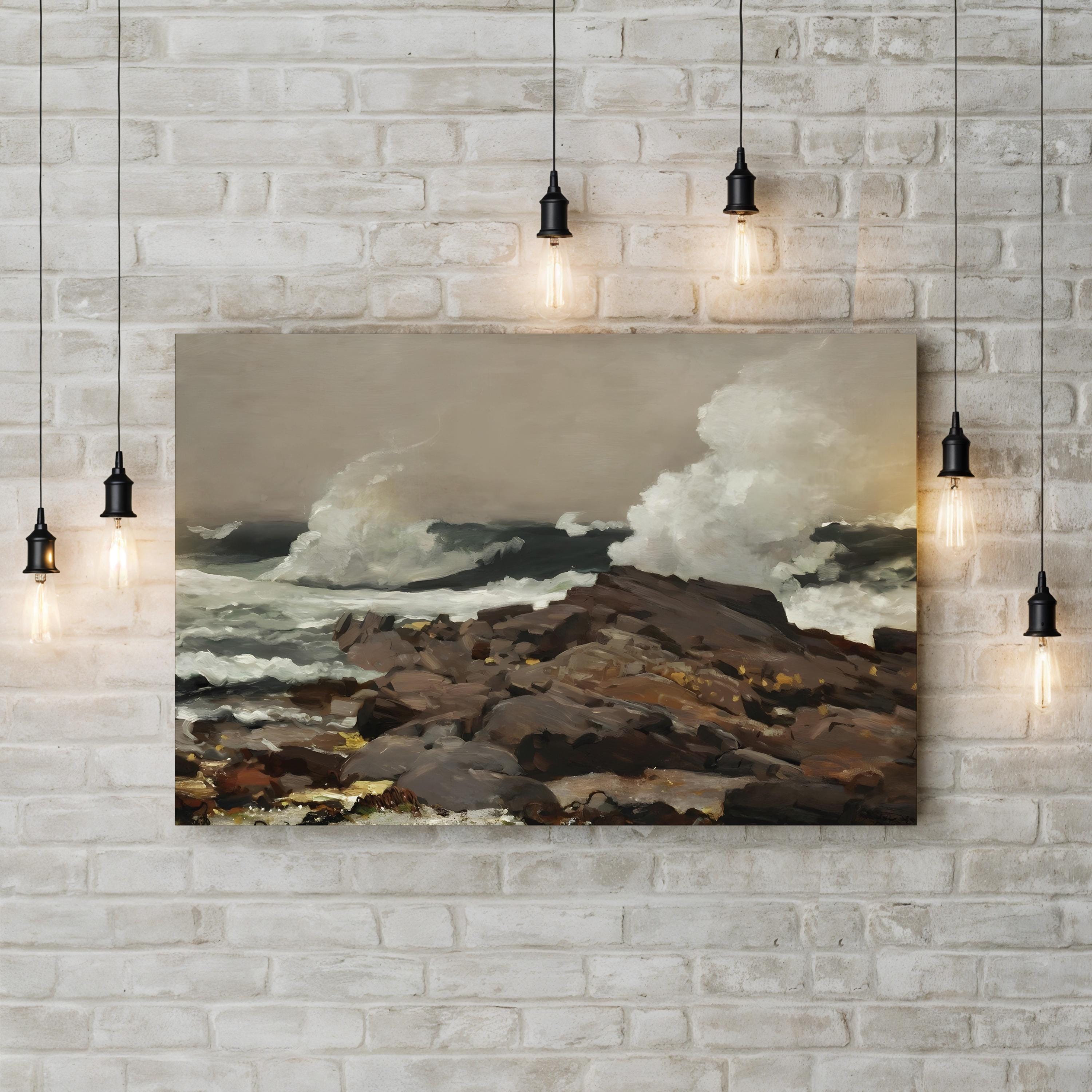 Homer’s Crashing Waves I Coastal Seascape Wall Art by Winslow Homer