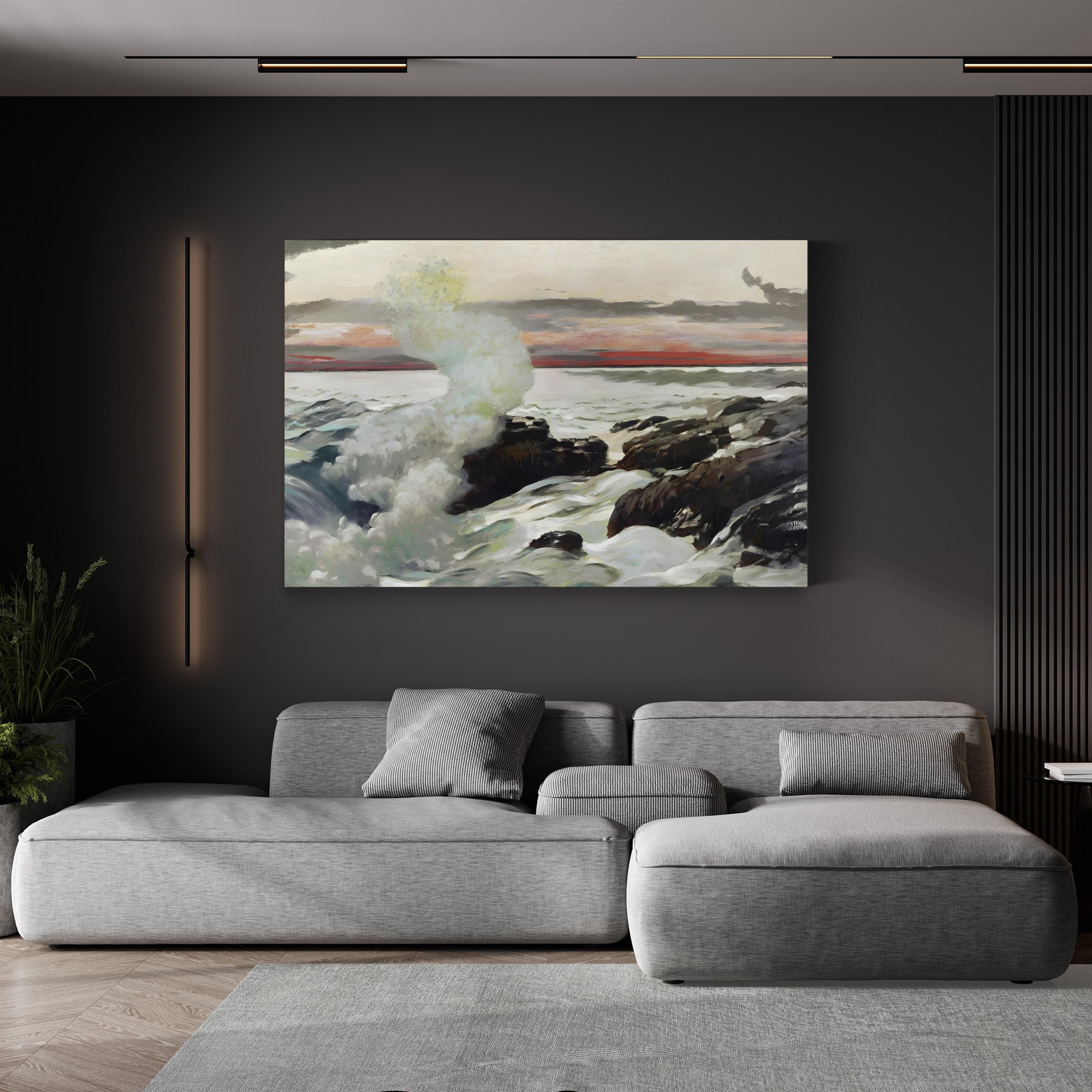 Homer’s Crashing Waves II Wall Art by Winslow Homer | Dramatic Ocean Seascape Canvas