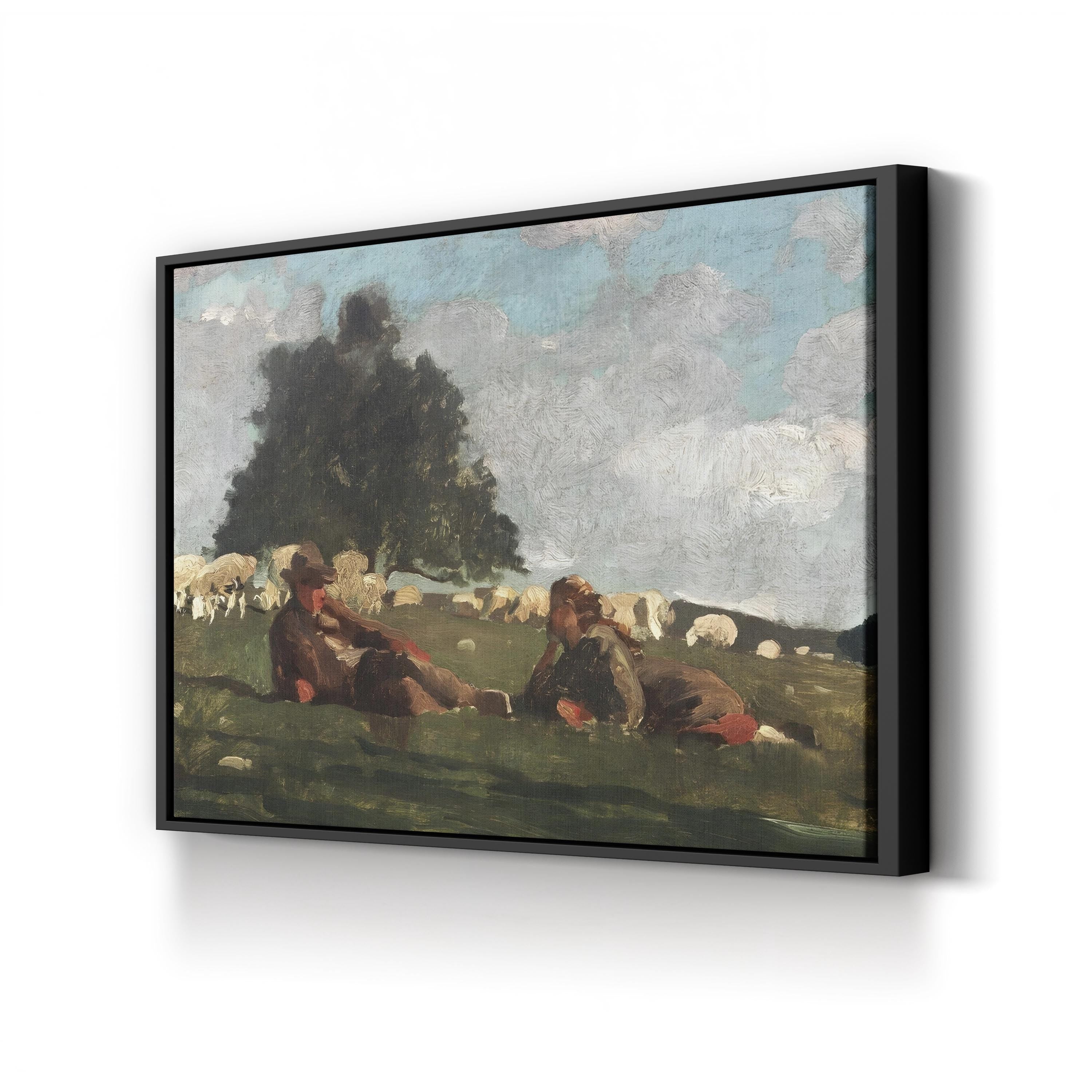 Homer’s Sheep Countryside I Wall Art by Winslow Homer | Pastoral American Landscape Canvas