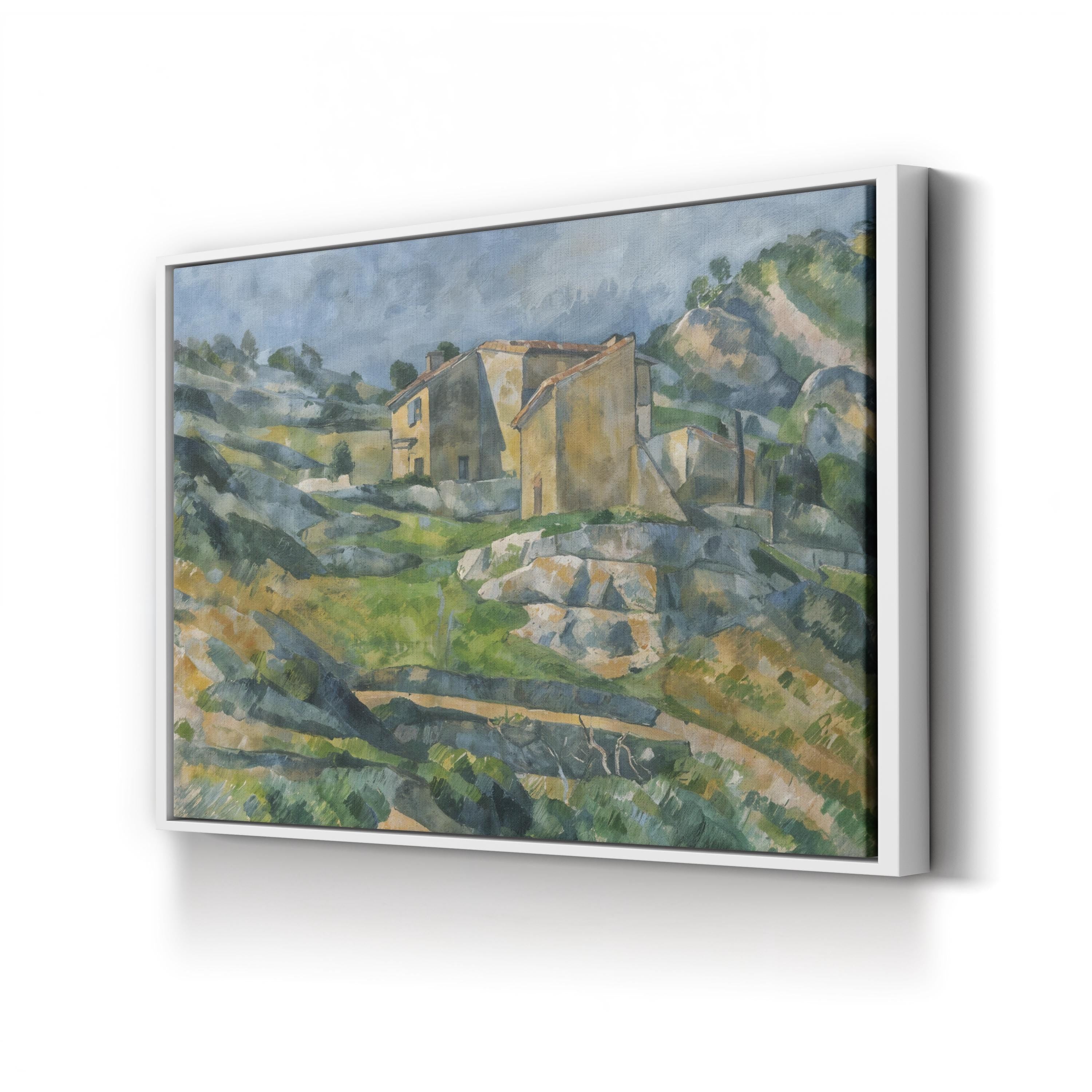 Houses in Provence: Riaux Valley near L’Estaque Wall Art – Cézanne 1883 French Landscape