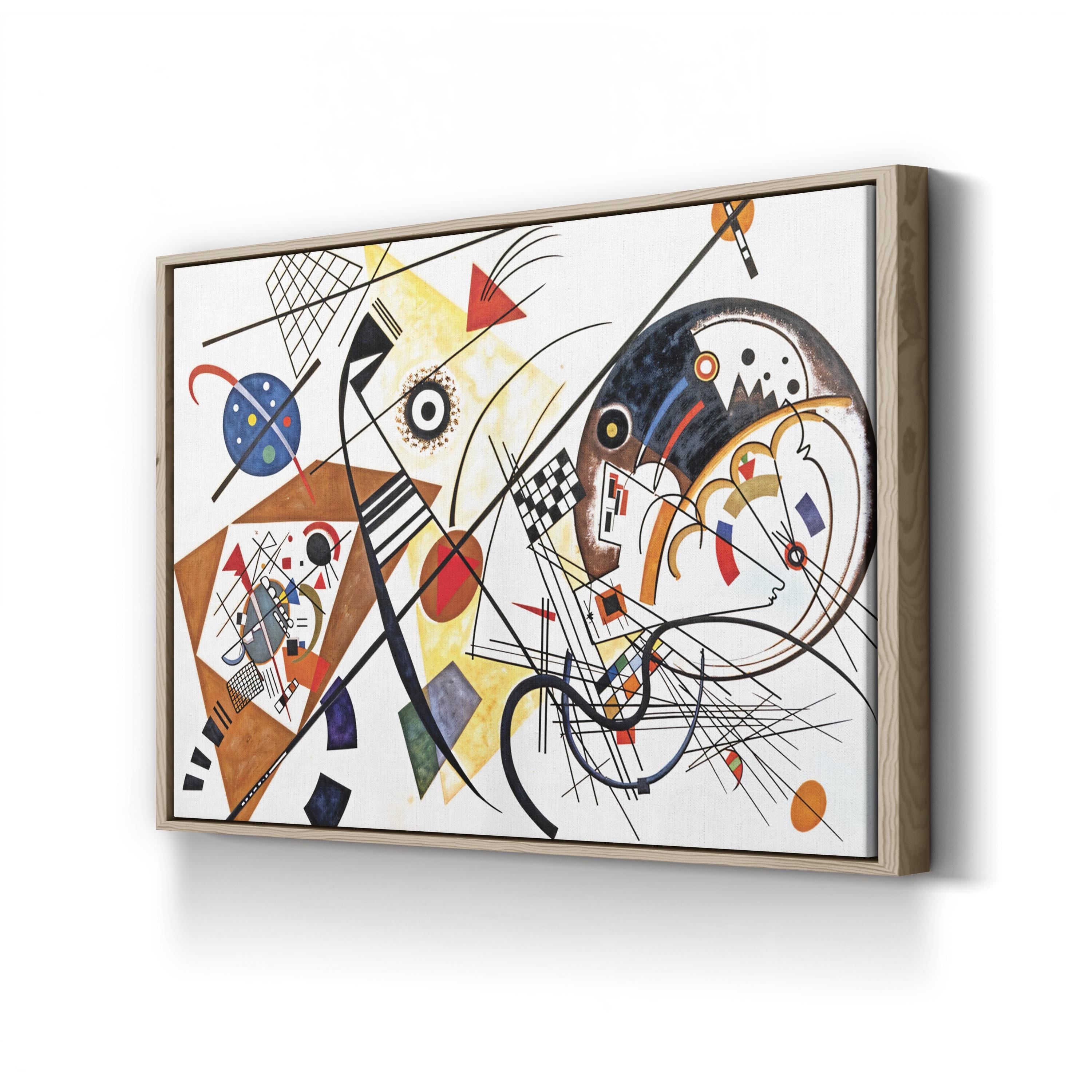 On White II by Wassily Kandinsky canvas print in Oak frame
