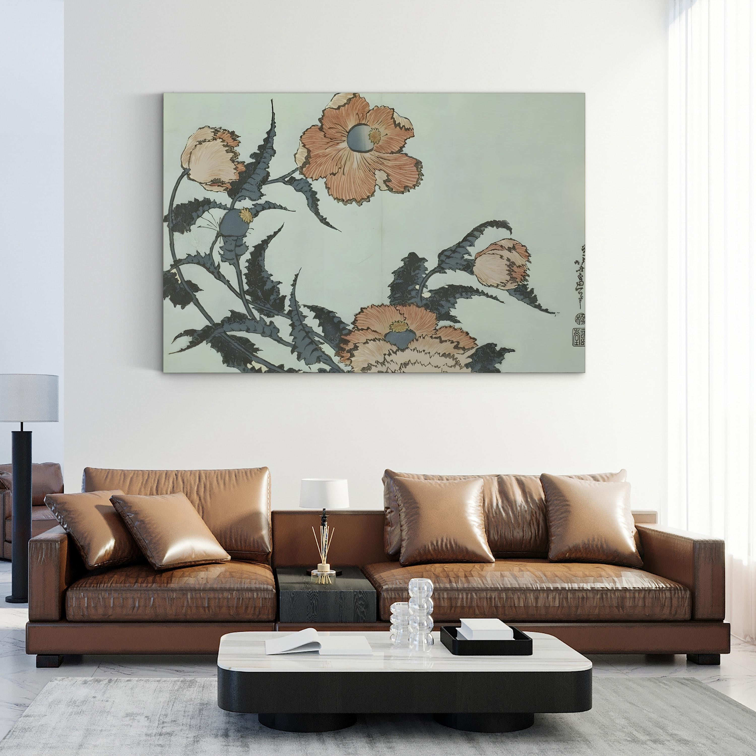 Katsushika Hokusai Floral I Wall Art | Japanese Ukiyo-e Botanical Woodblock Print
