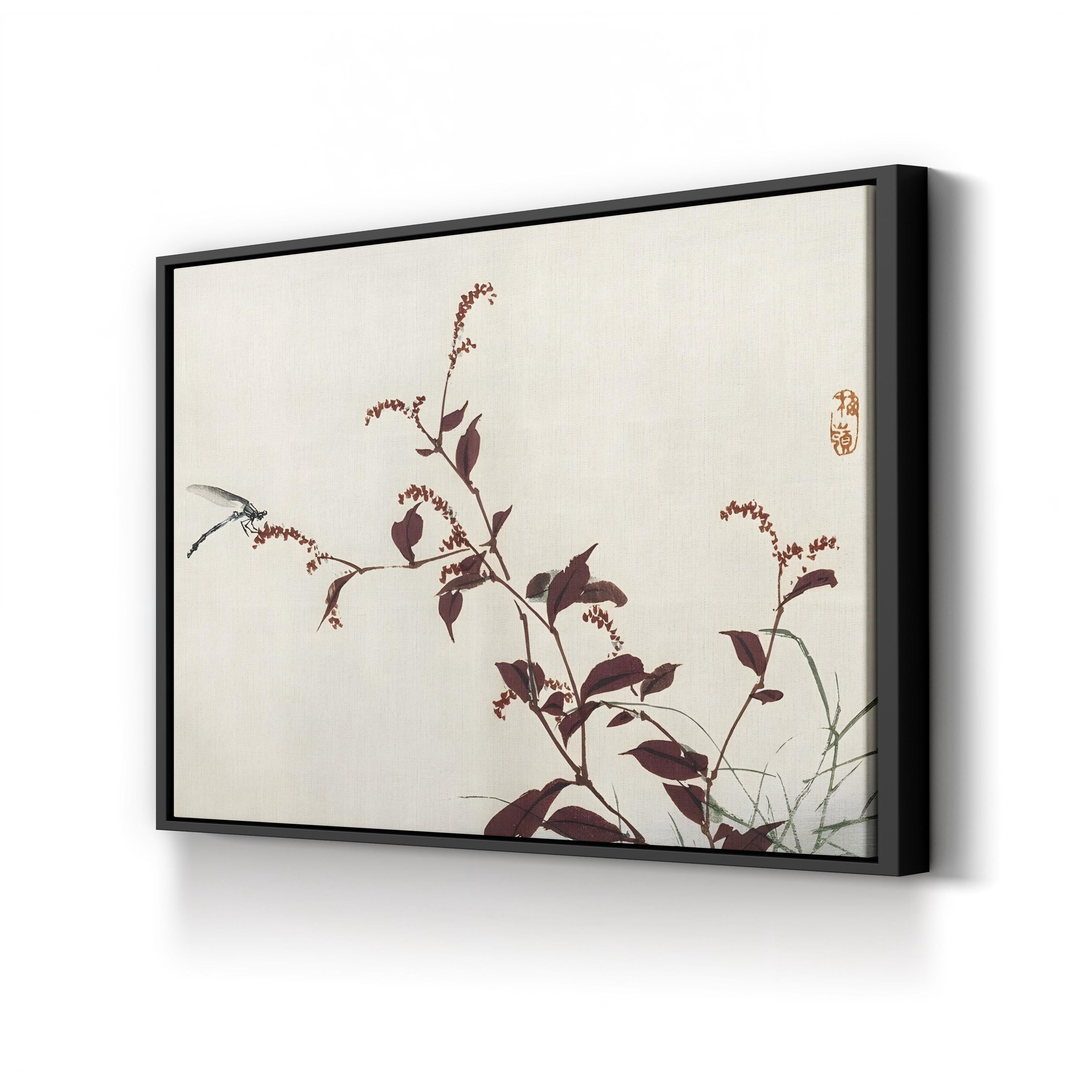 Kono Bairei Dragonflies II Wall Art | Japanese Nature Illustration Canvas Print