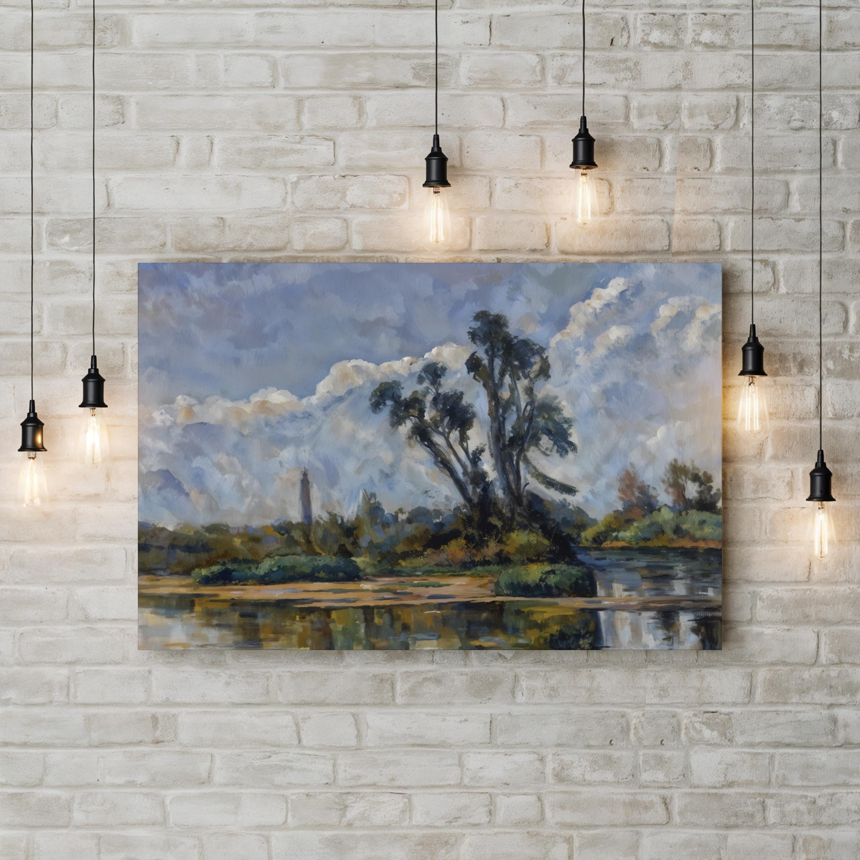 La Rivière Wall Art by Paul Cézanne – Post-Impressionist French River Landscape Canvas Print