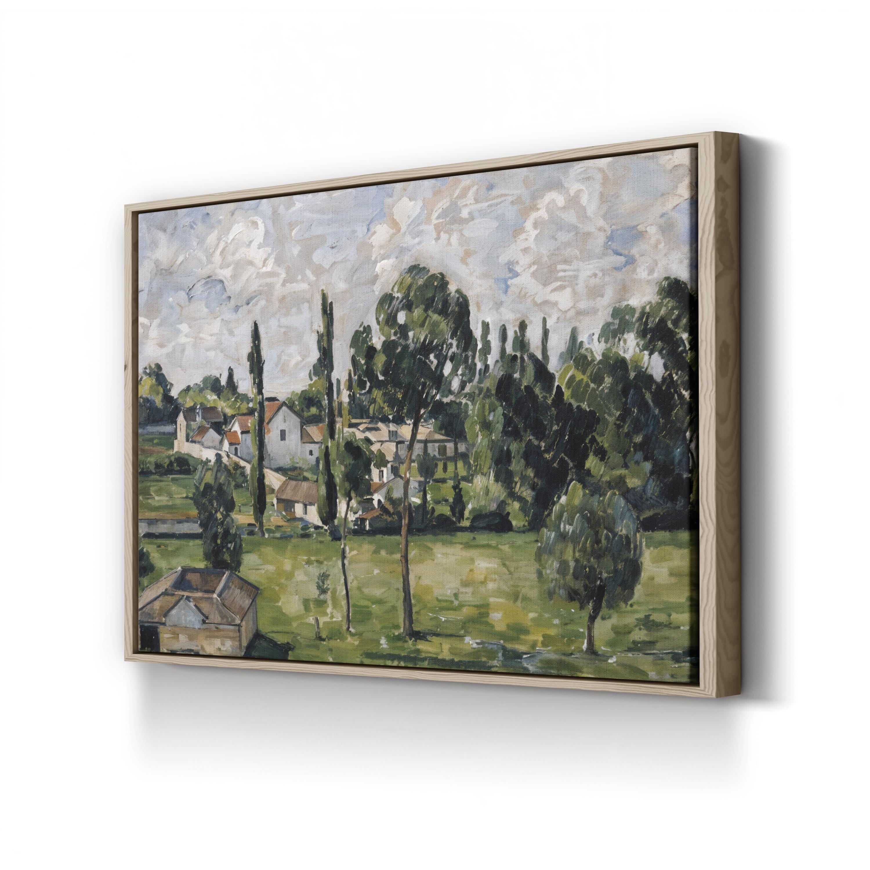 Village by the Waterline canvas print in Oak Framed Canvas