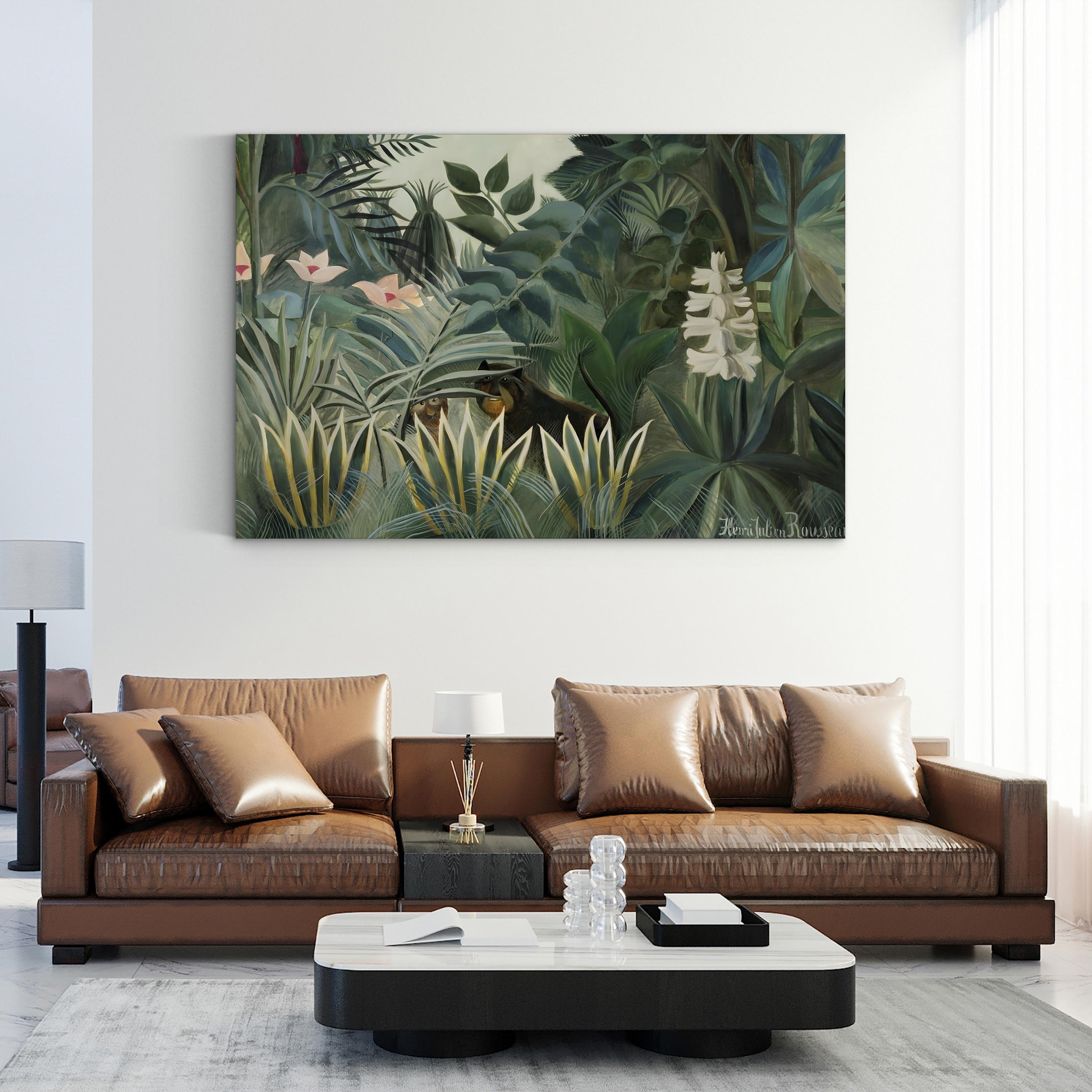 Rousseau’s Jungle III Wall Art by Henri Rousseau – Tropical Botanical Canvas