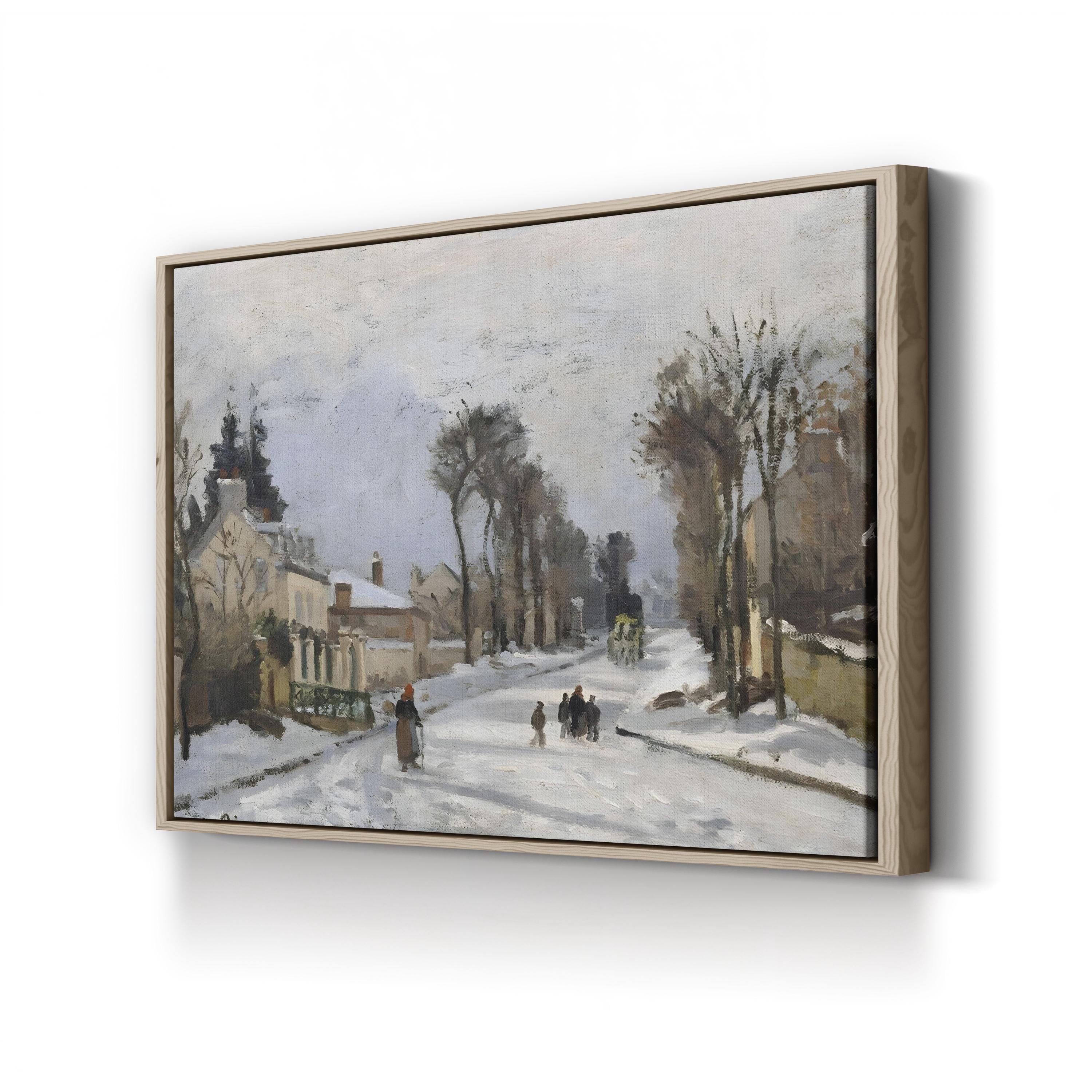 Route to Versailles, Louveciennes (1869) Wall Art by Camille Pissarro – Impressionist French Winter Landscape Canvas Print